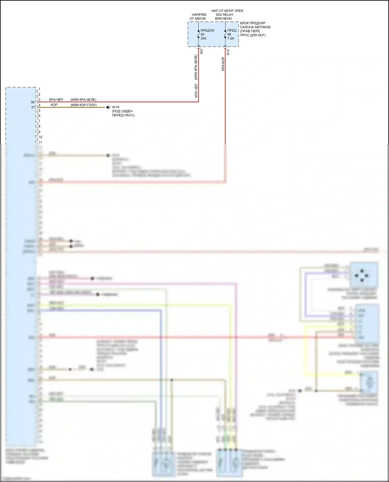 B-класс Mercedes-Benz W246 рестайлинг (2014-2018): Электросхема сиденья памяти пассажира (1 из 2) 
