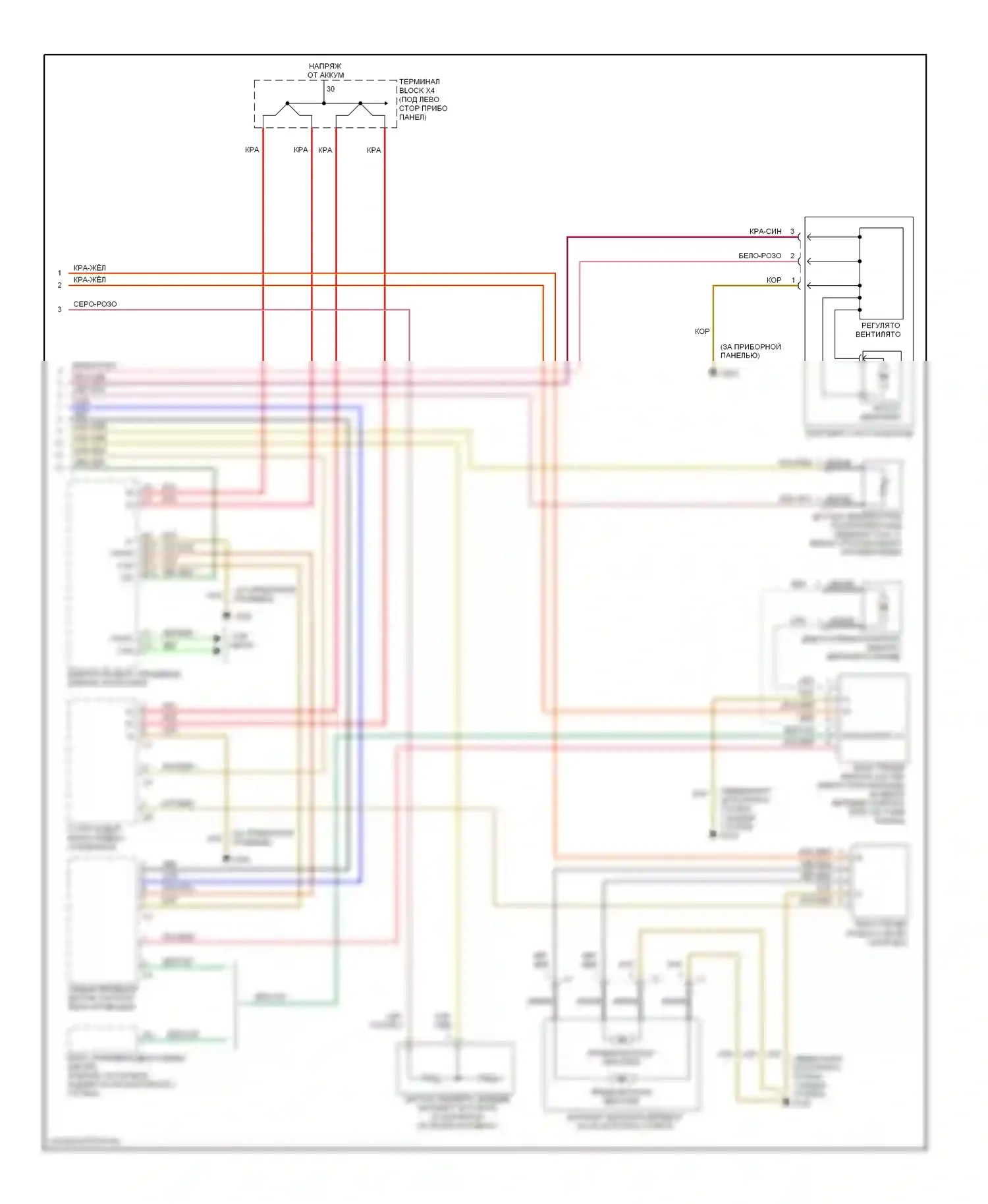 C-класс Mercedes-Benz W202 рестайлинг (1997-2001): Электросхема климат контроля (2 из 2) 