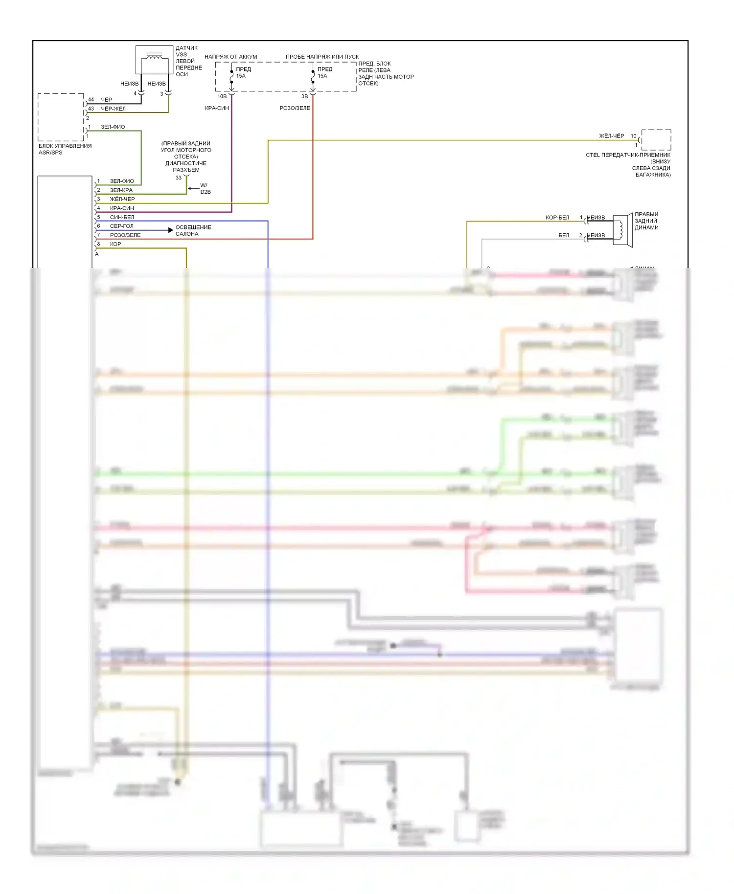 C-класс Mercedes-Benz W202 рестайлинг (1997-2001): Электросхемы радиосвязи, без усилителя 
