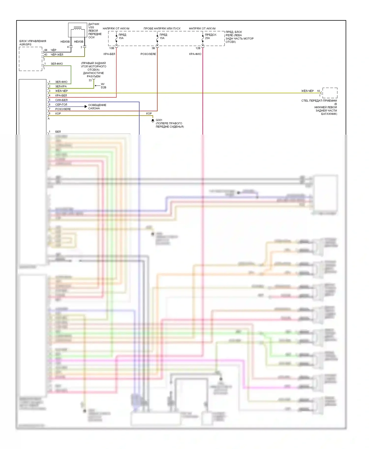 C-класс Mercedes-Benz W202 рестайлинг (1997-2001): Электросхемы радиосвязи с усилителем 