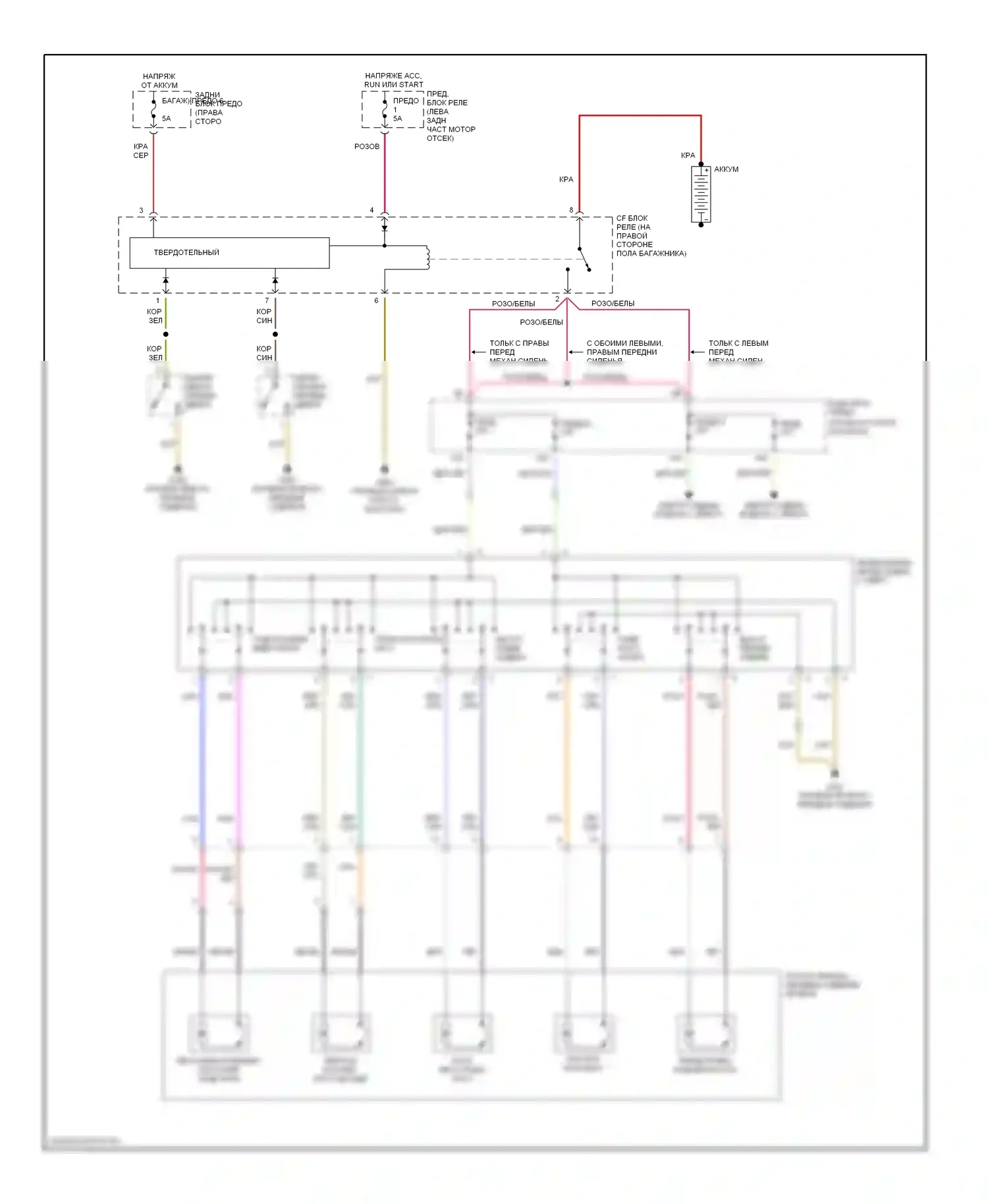 C-класс Mercedes-Benz W202 рестайлинг (1997-2001): Электросхема сиденья пассажира с электроприводом 