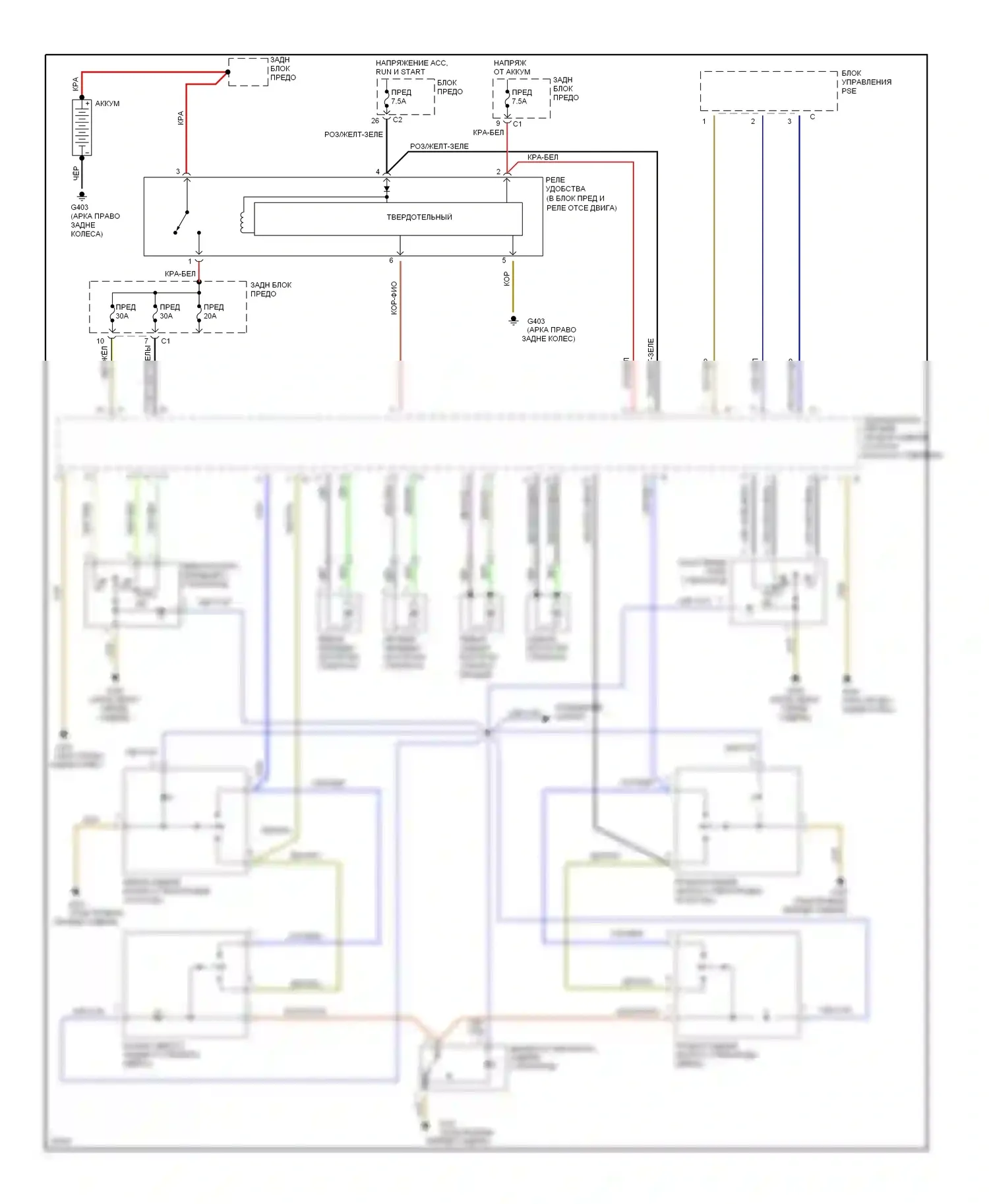 C-класс Mercedes-Benz W202 (1993-1997): Стеклоподъемники электросхема 