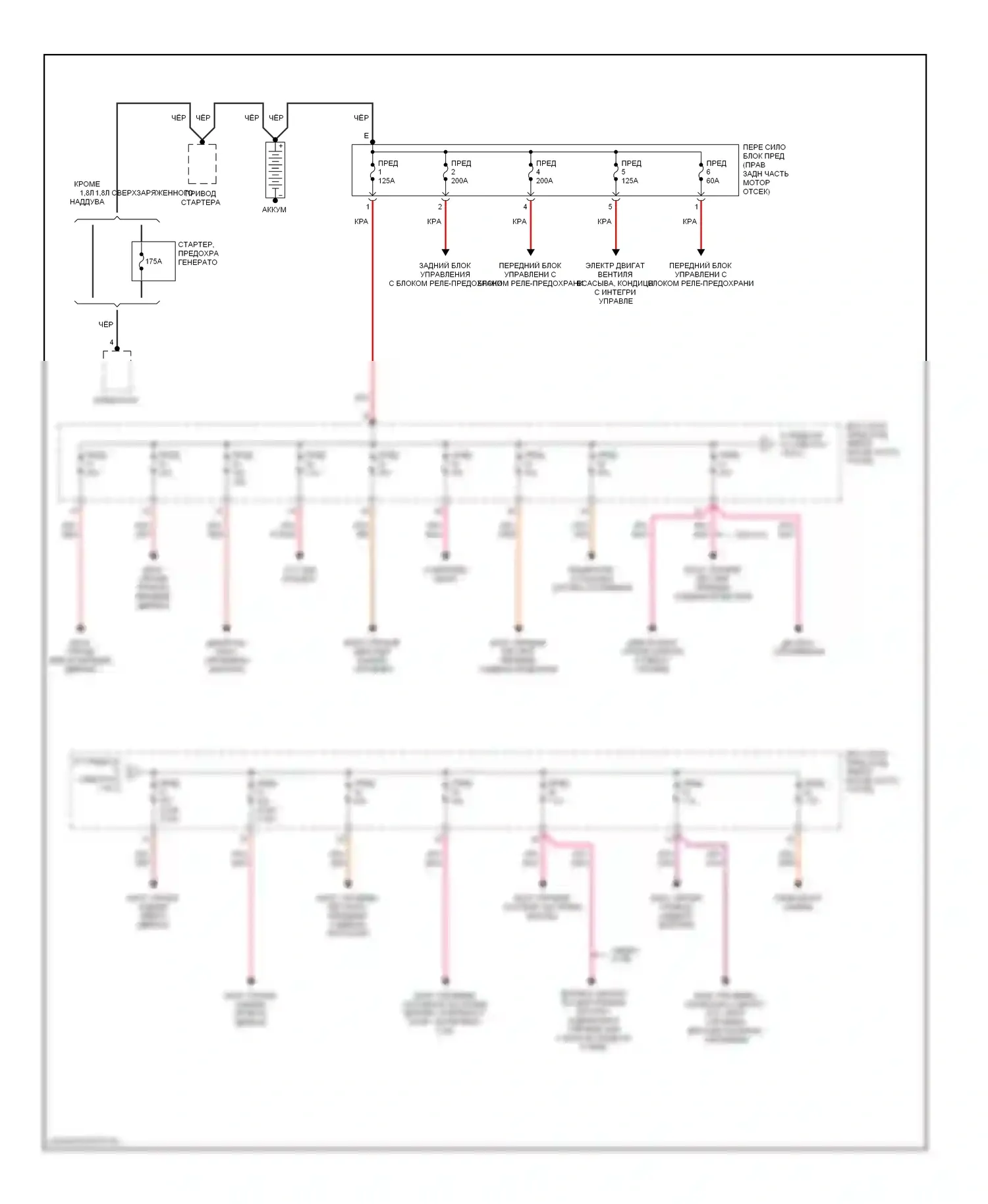 C-класс AMG Mercedes-Benz W203/S203/CL203 рестайлинг (2004-2007): Электросхема блока предохранителей реле 