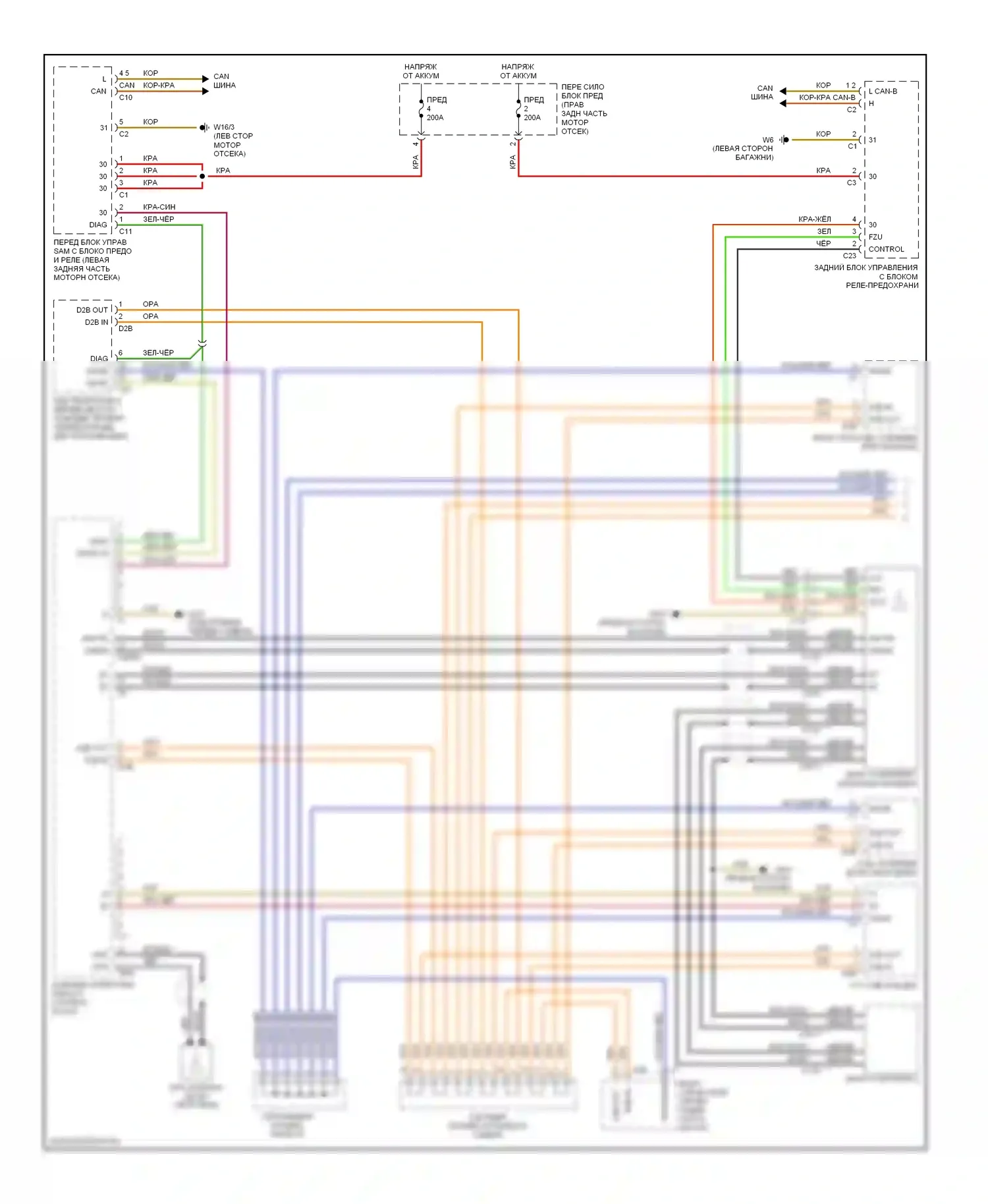 C-класс AMG Mercedes-Benz W203/S203/CL203 рестайлинг (2004-2007): Электросхема включения команд (1 из 2) 