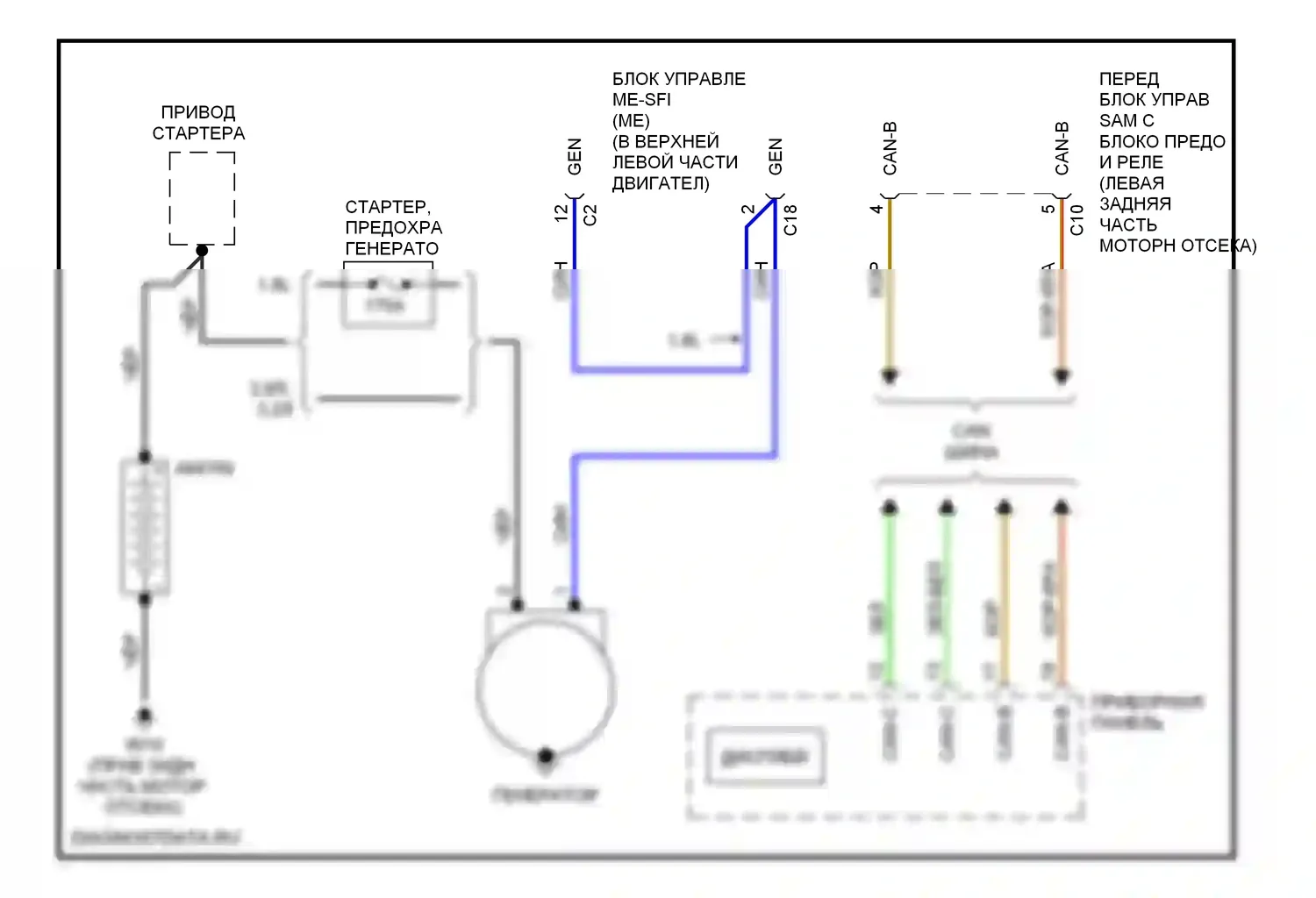 C-класс AMG Mercedes-Benz W203/S203/CL203 рестайлинг (2004-2007): Электросхема генератора 