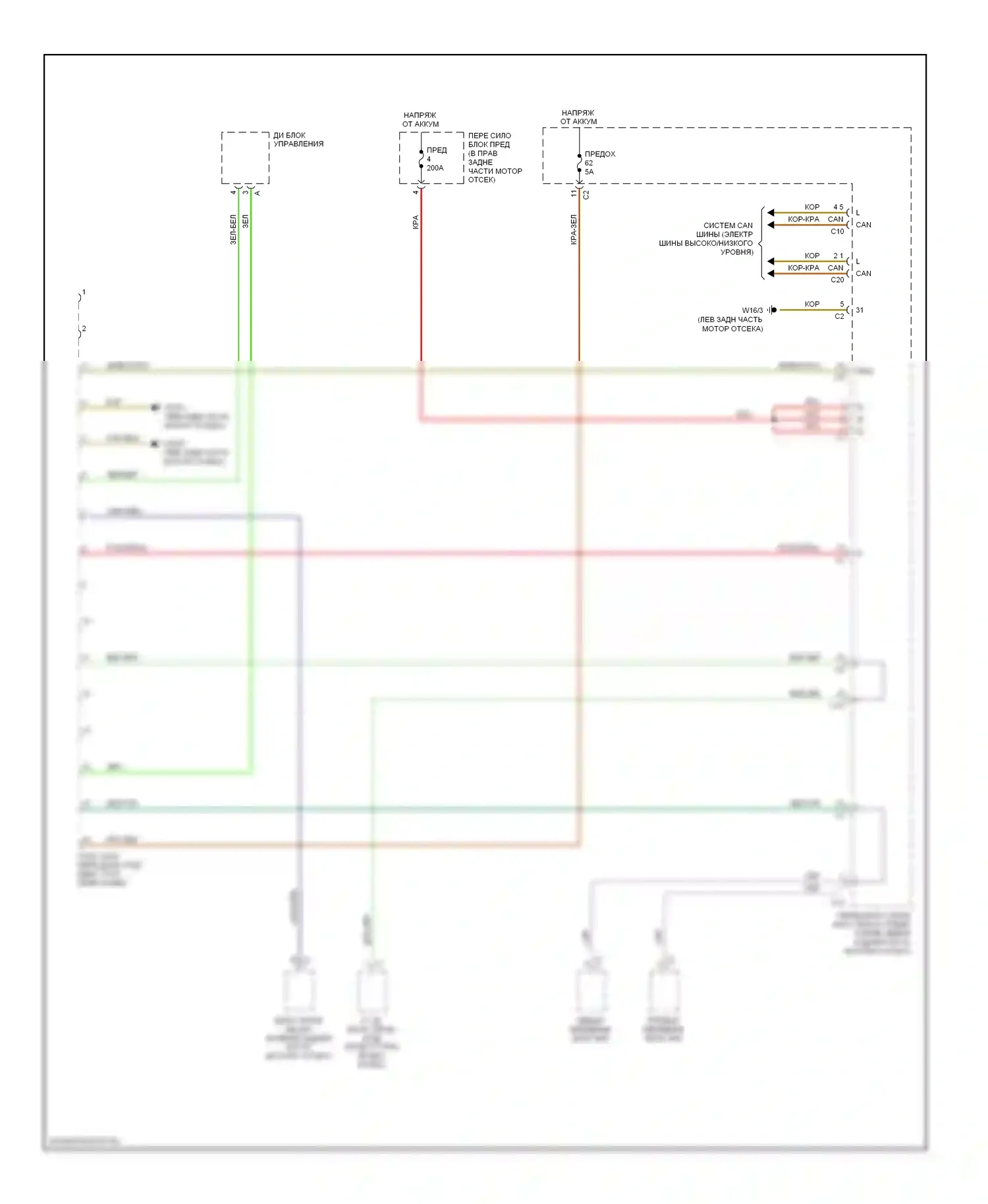 C-класс Mercedes-Benz W203/S203/CL203 рестайлинг (2004-2008): Электросхема диагностического разхъема 