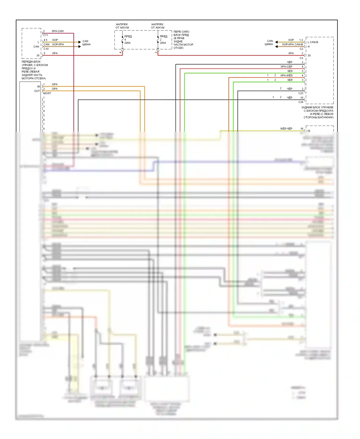 C-класс Mercedes-Benz W203/S203/CL203 рестайлинг (2004-2008): Электросхема включения команд (1 из 2) 