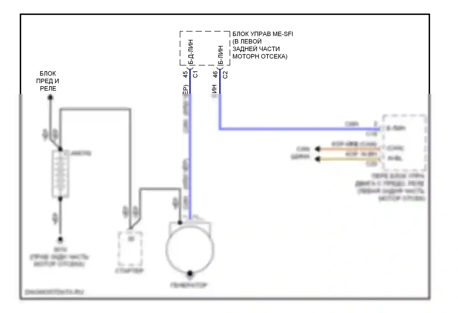 C-класс Mercedes-Benz W203/S203/CL203 рестайлинг (2004-2008): Электросхема генератора 
