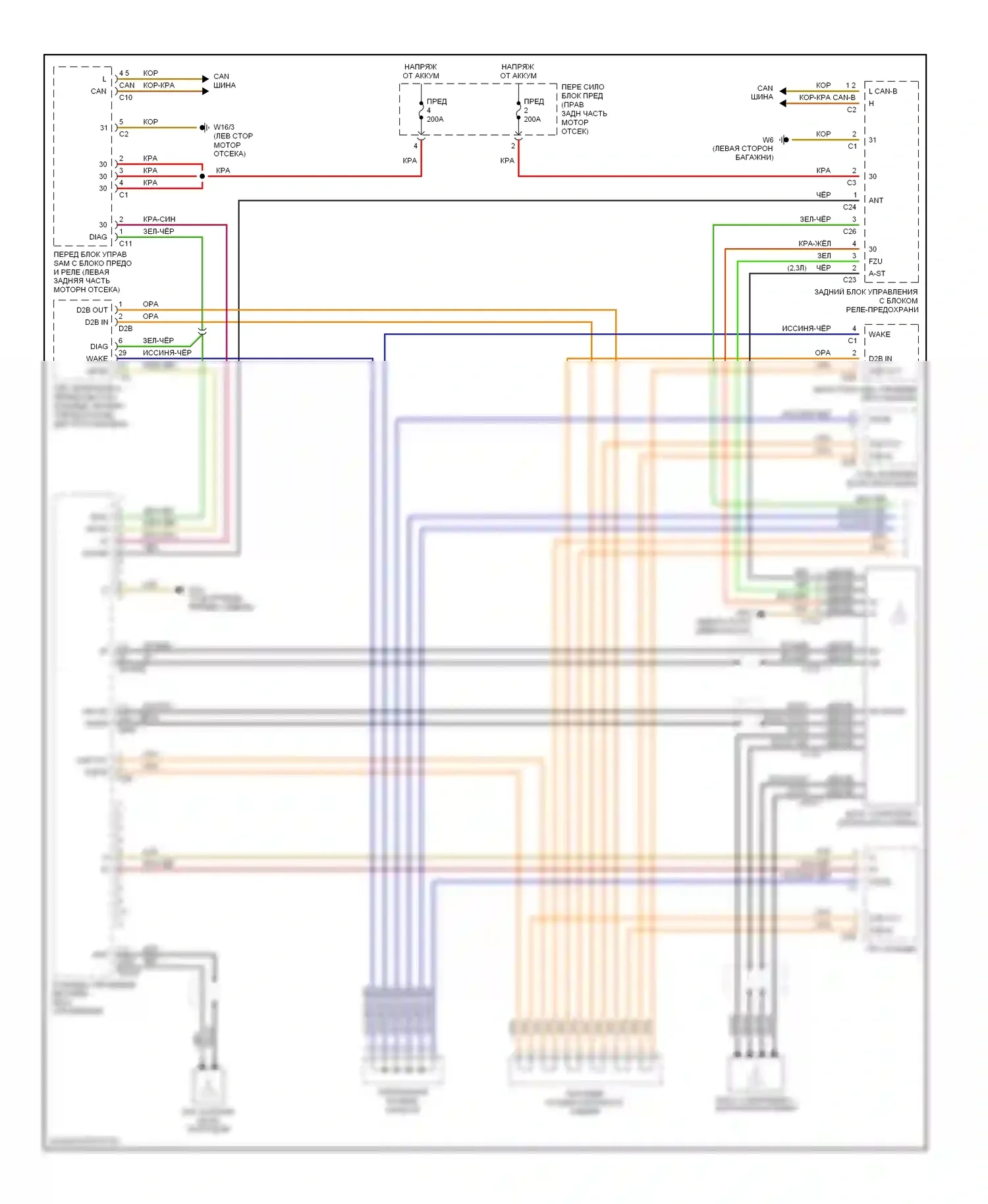 C-класс Mercedes-Benz W203/S203/CL203 (2000-2004): Электросхема магнитолы comand, вагон (1 из 2) 