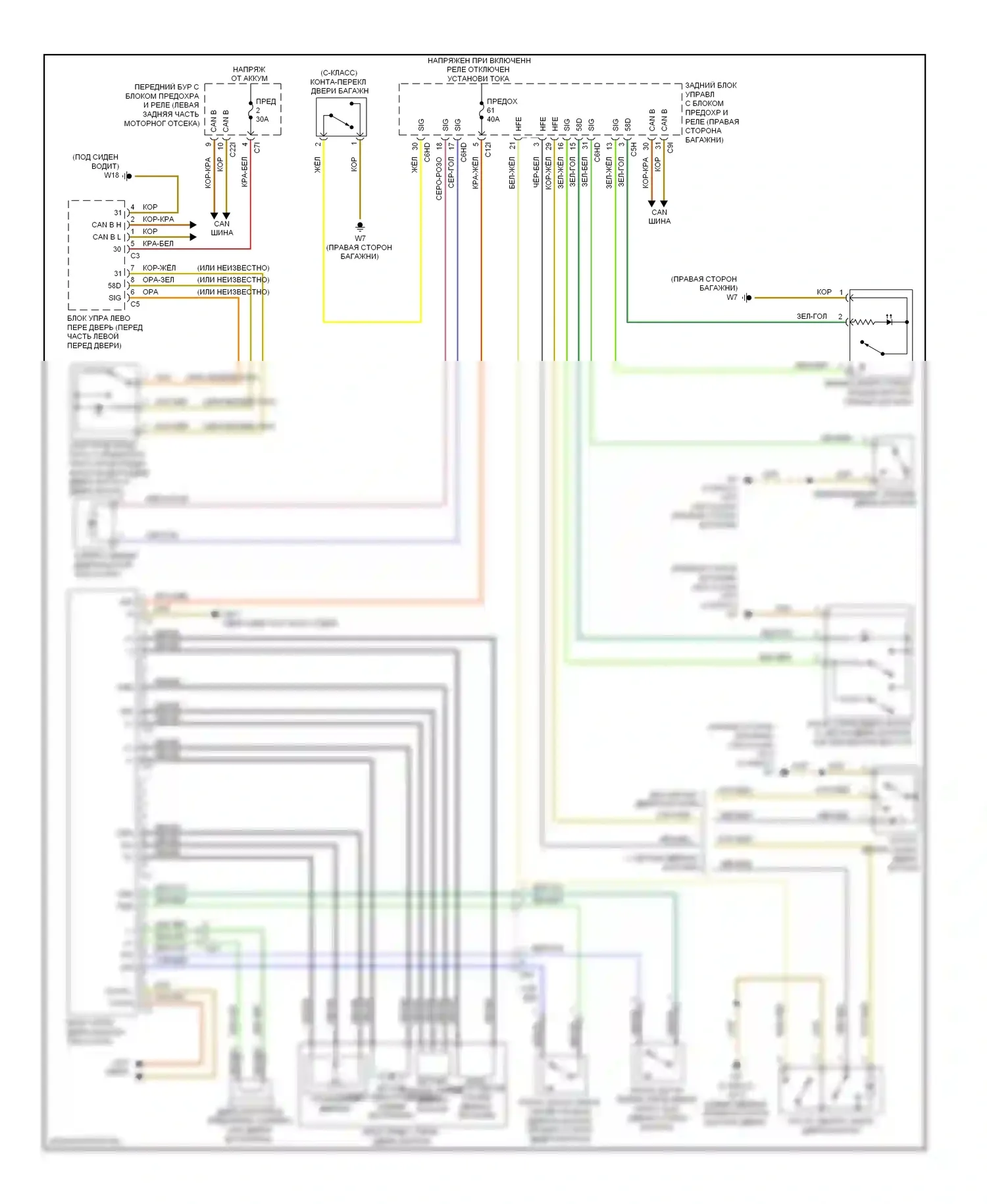C-класс Mercedes-Benz W204/S204/С204 рестайлинг (2011-2015): Электропривод багажника электросхема 