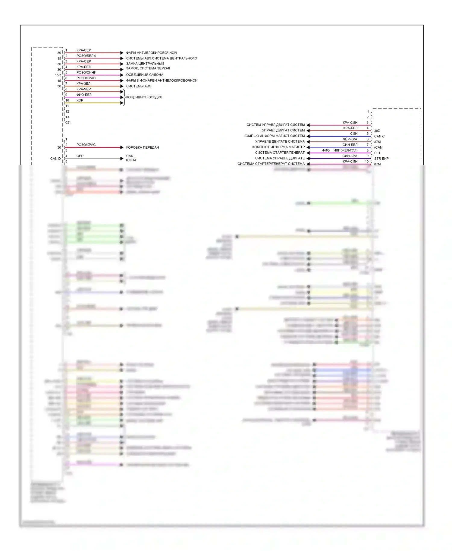 C-класс Mercedes-Benz W204/S204/С204 рестайлинг (2011-2015): Электросхема переднего блока управления sam (2 из 2) 