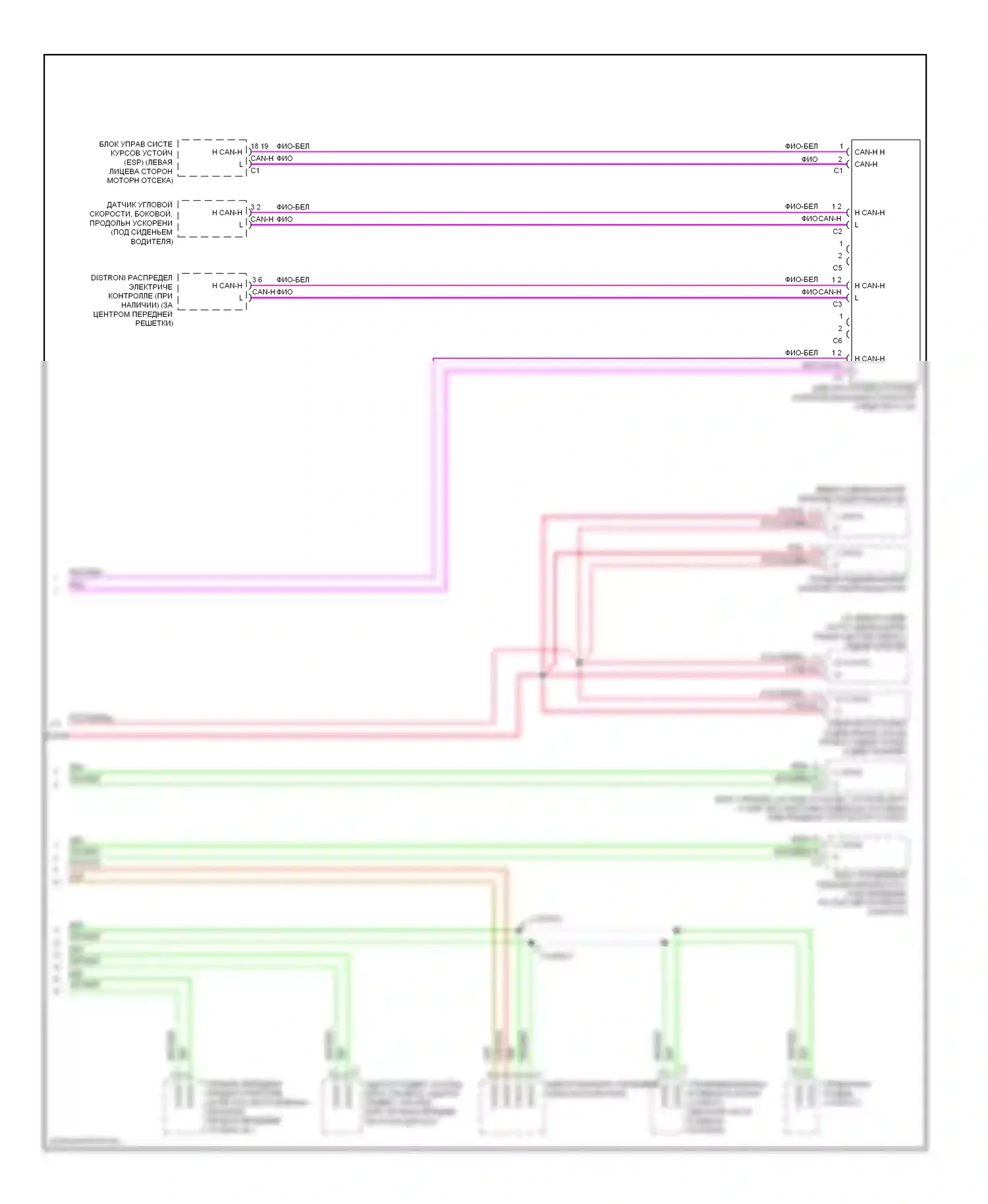 C-класс Mercedes-Benz W204/S204/С204 рестайлинг (2011-2015): Электросхема шины высокого/низкого уровня (4 из 4) 