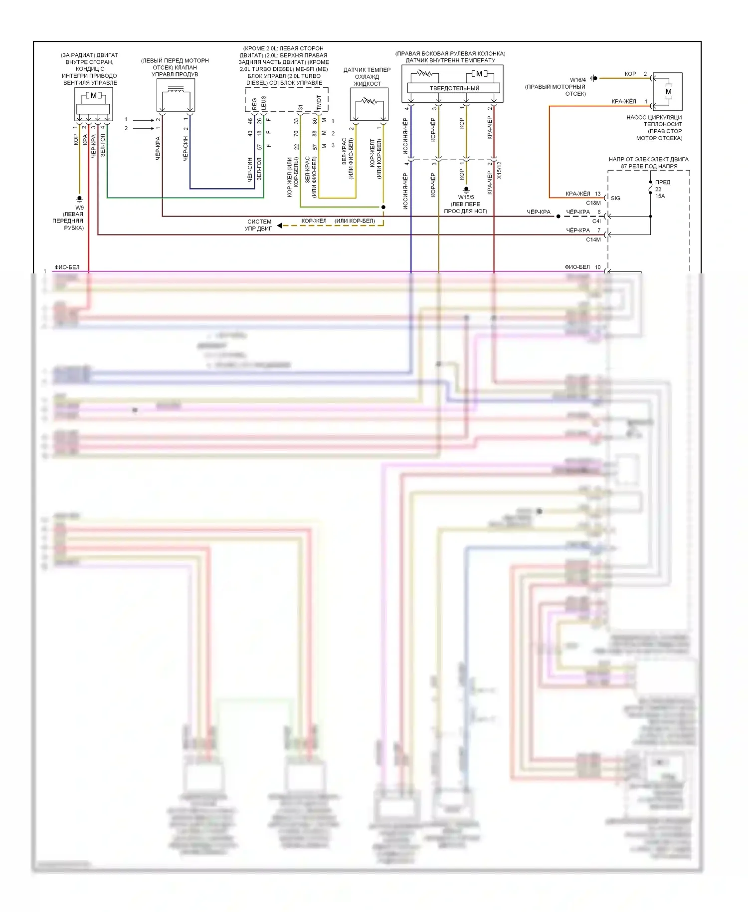 C-класс Mercedes-Benz W204/S204/С204 рестайлинг (2011-2015): Электросхема климат контроля, с термотропным (3 из 3) 