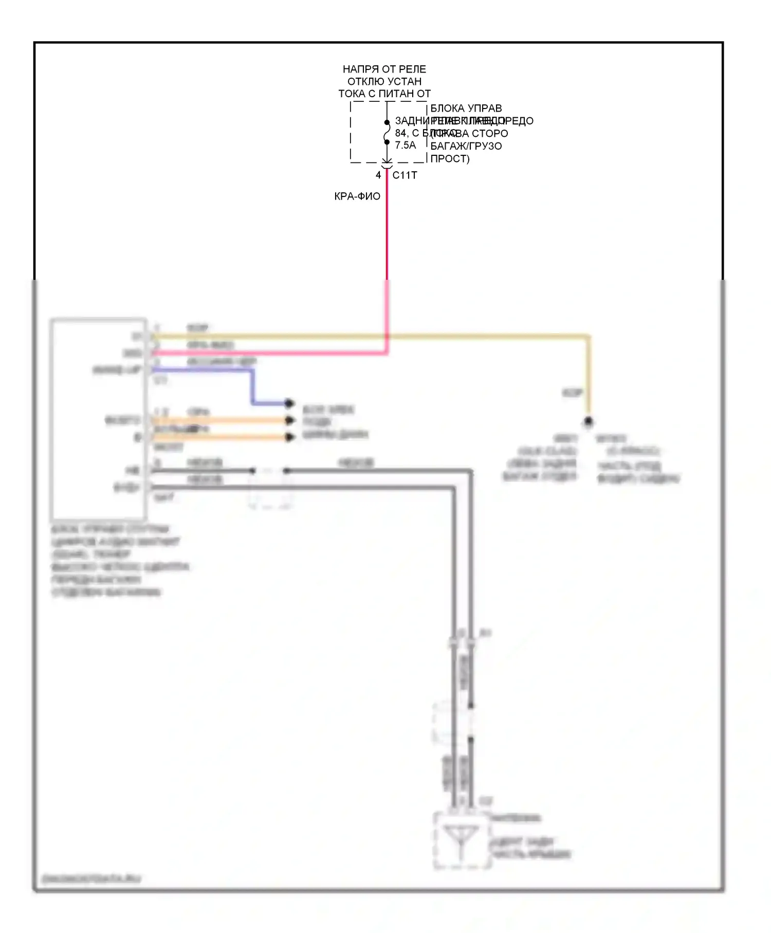 C-класс Mercedes-Benz W204/S204/С204 рестайлинг (2011-2015): Электросхема тюнера высокой четкости 