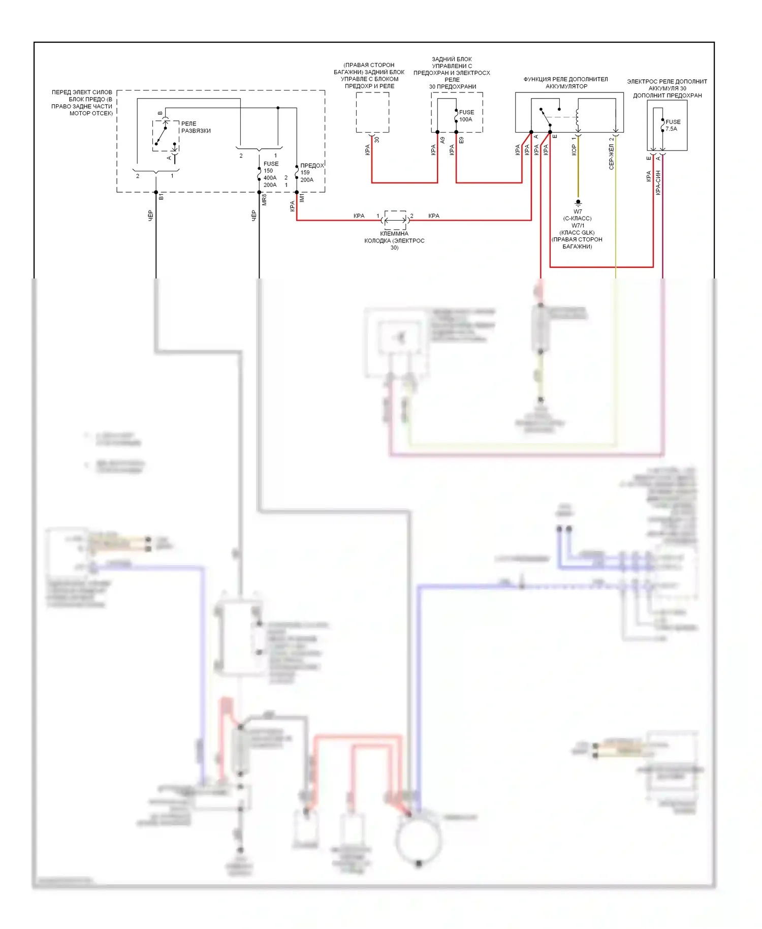 C-класс Mercedes-Benz W204/S204/С204 рестайлинг (2011-2015): Электросхема генератора 