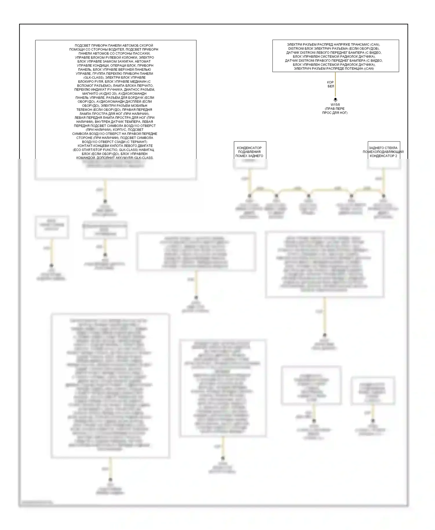 C-класс Mercedes-Benz W204/S204/С204 рестайлинг (2011-2015): Электросхема разводки массы (2 из 2) 