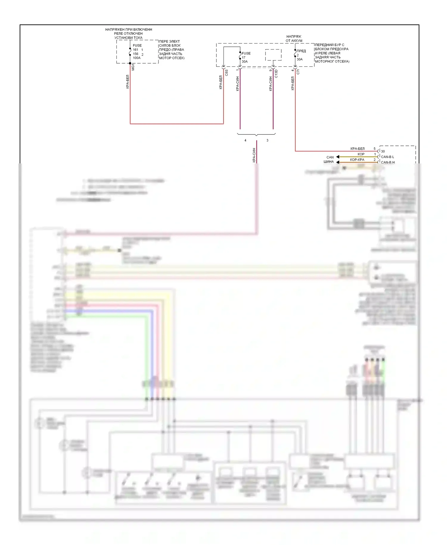 C-класс Mercedes-Benz W204/S204/С204 рестайлинг (2011-2015): Электросхема автоматического дневного/ночного зеркала 