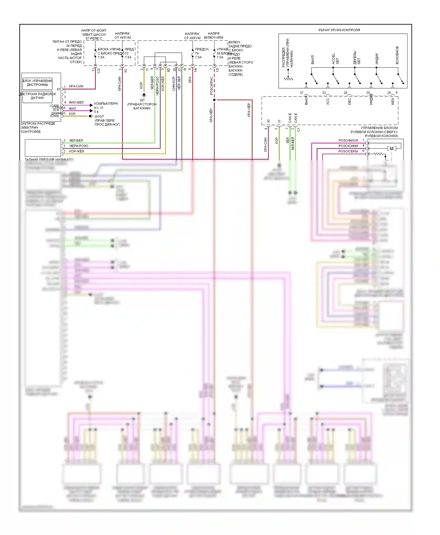 C-класс AMG Mercedes-Benz W204/S204/С204 (2007-2011): Электросхема круиз-контроля 