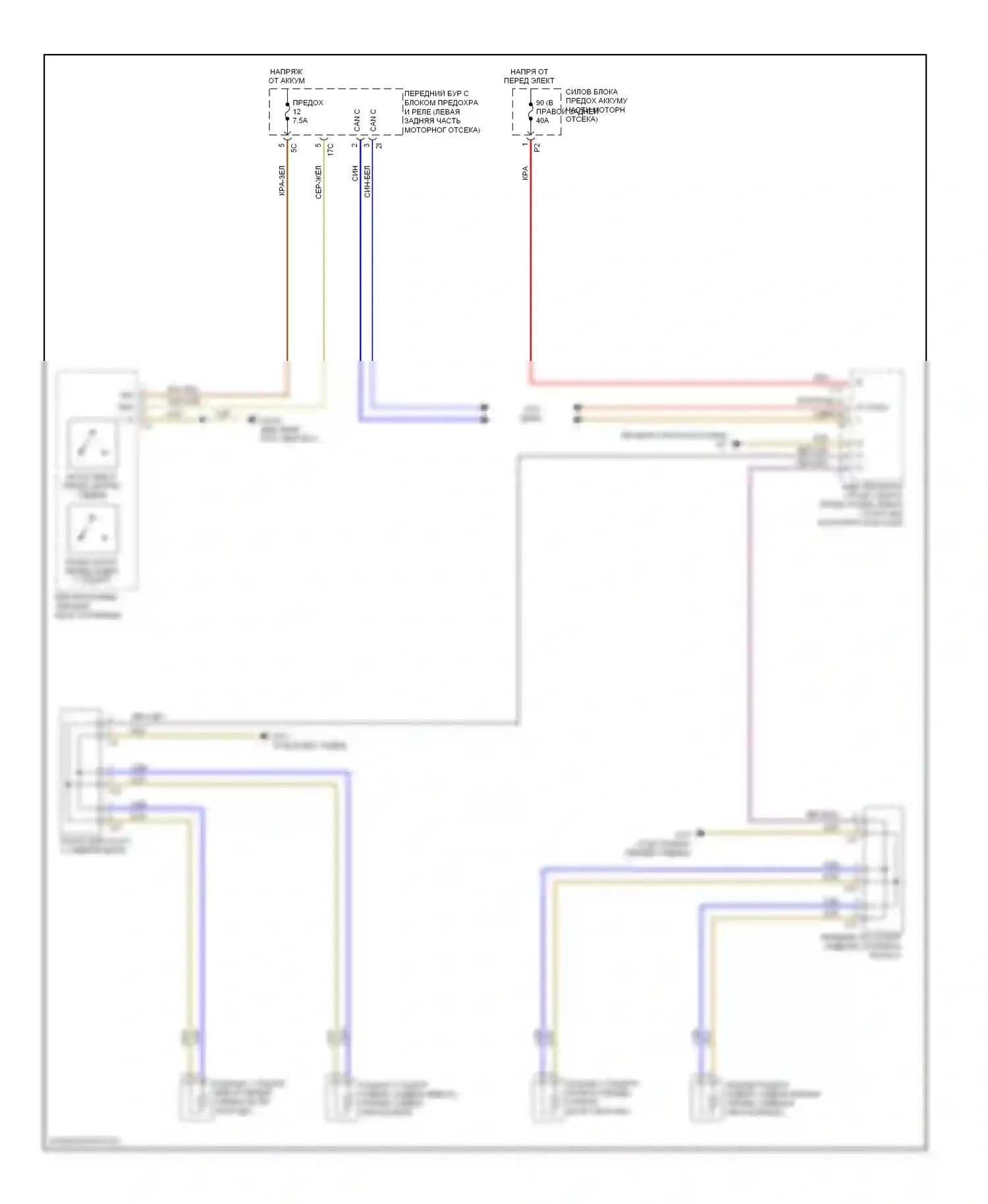 C-класс AMG Mercedes-Benz W204/S204/С204 (2007-2011): Электросхема обогреваемых сидений 