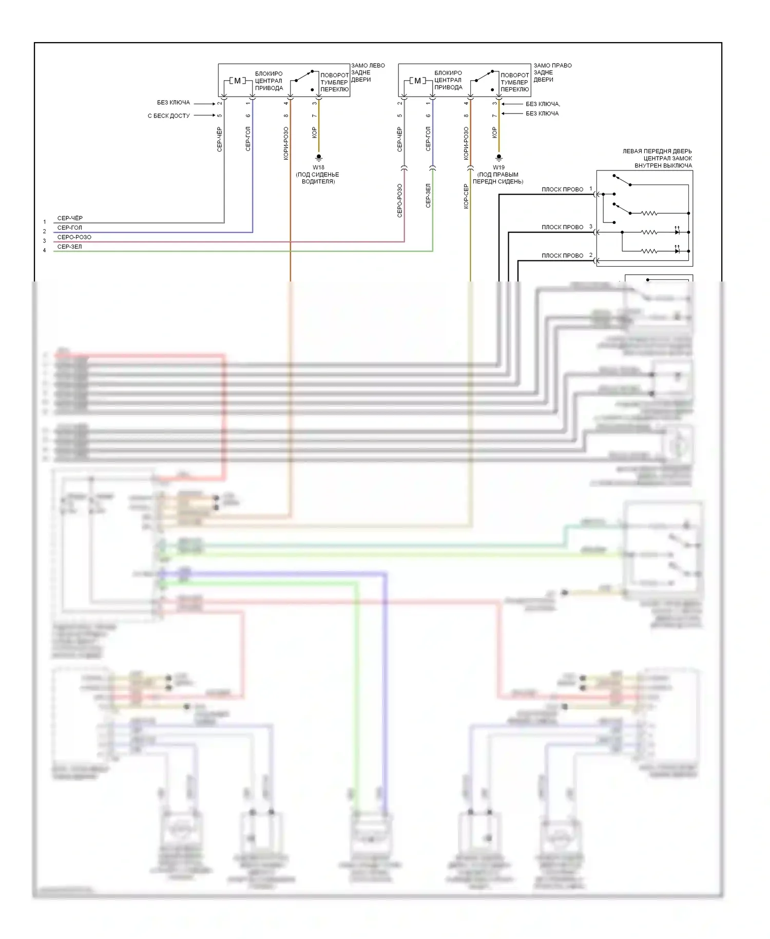 C-класс AMG Mercedes-Benz W204/S204/С204 (2007-2011): Электросхема автоматического центрального замка (2 из 2) 