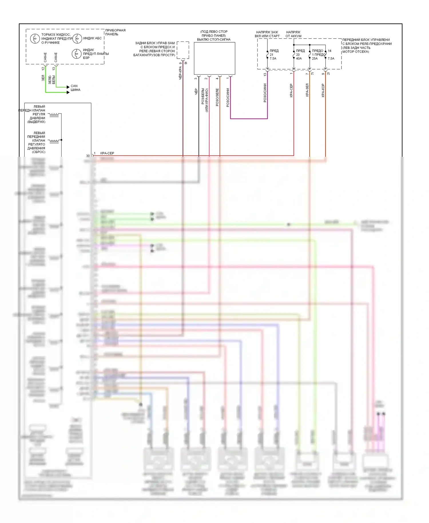 C-класс Mercedes-Benz W204/S204 (2006-2011): Антиблокировочная система abs электросхема 