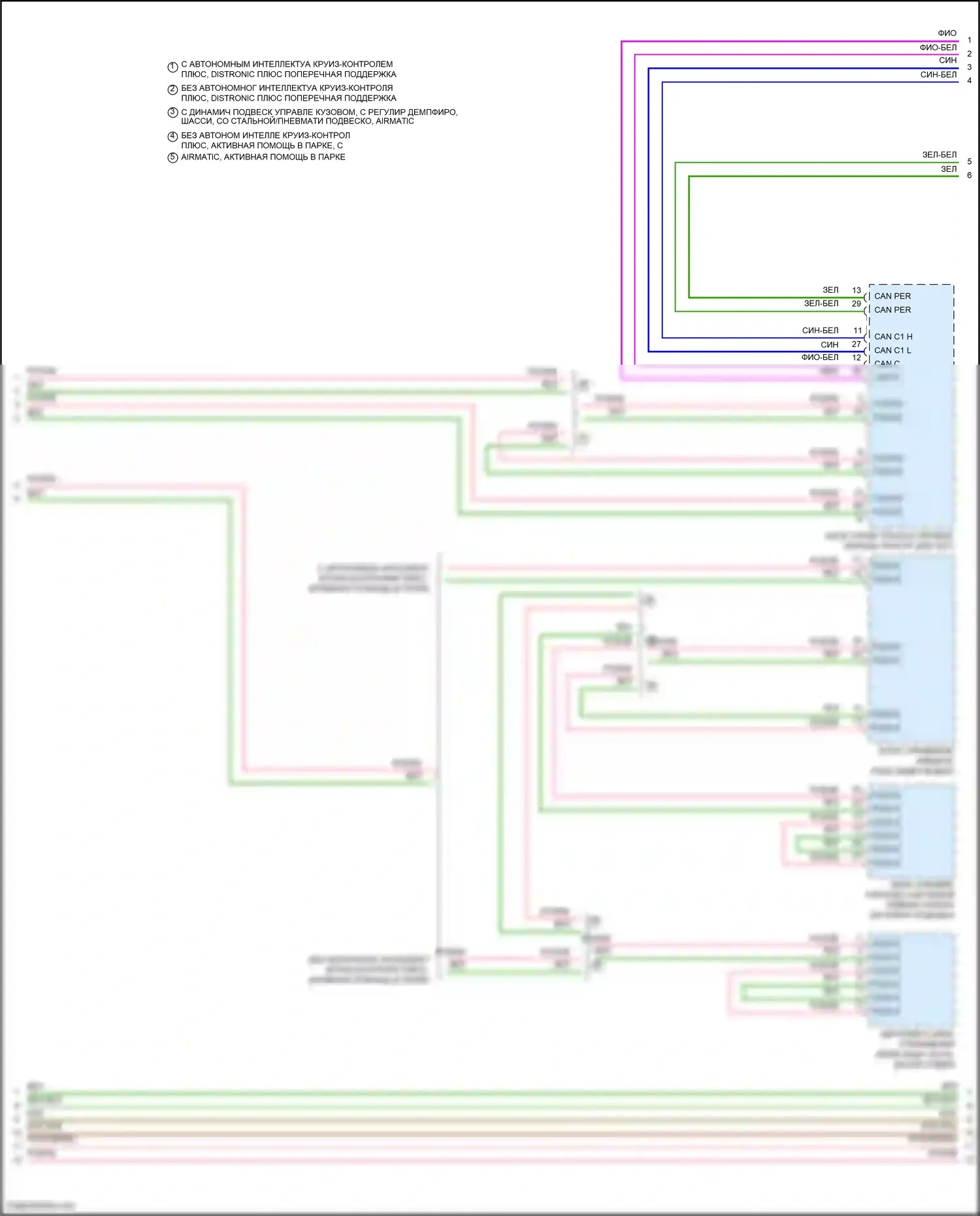 C-класс Mercedes-Benz W205/S205/C205/A205 рестайлинг (2018-2021): Электросхема шины высокого/низкого уровня (3 из 6) 