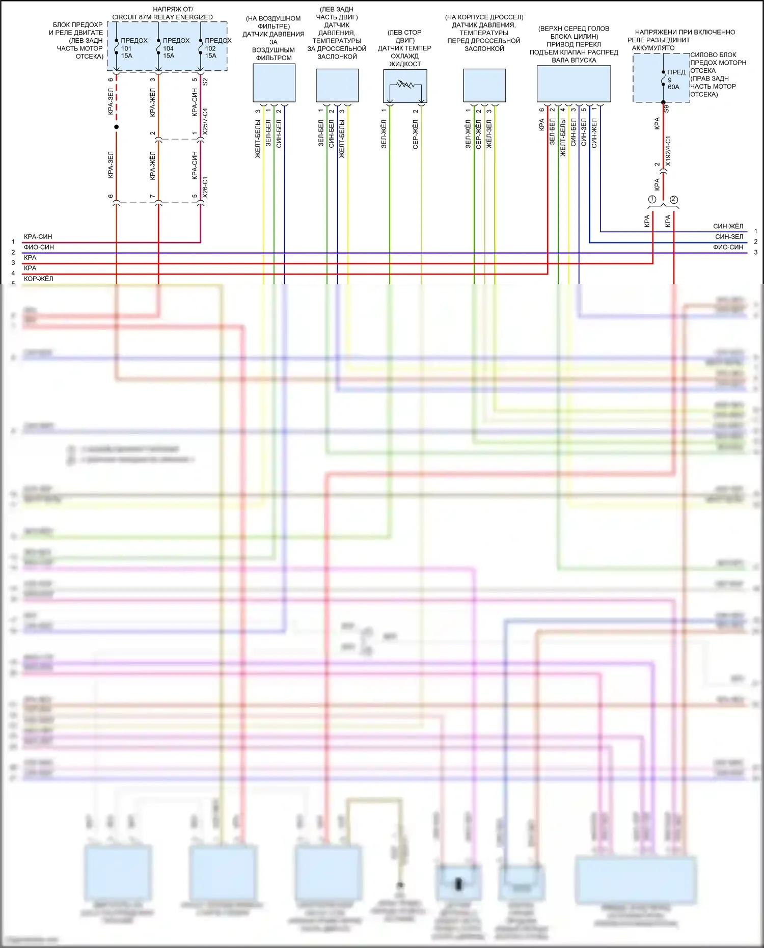 C-класс Mercedes-Benz W205/S205/C205/A205 рестайлинг (2018-2021): Электросхема двигателя 2.0л турбо (7 из 8) 