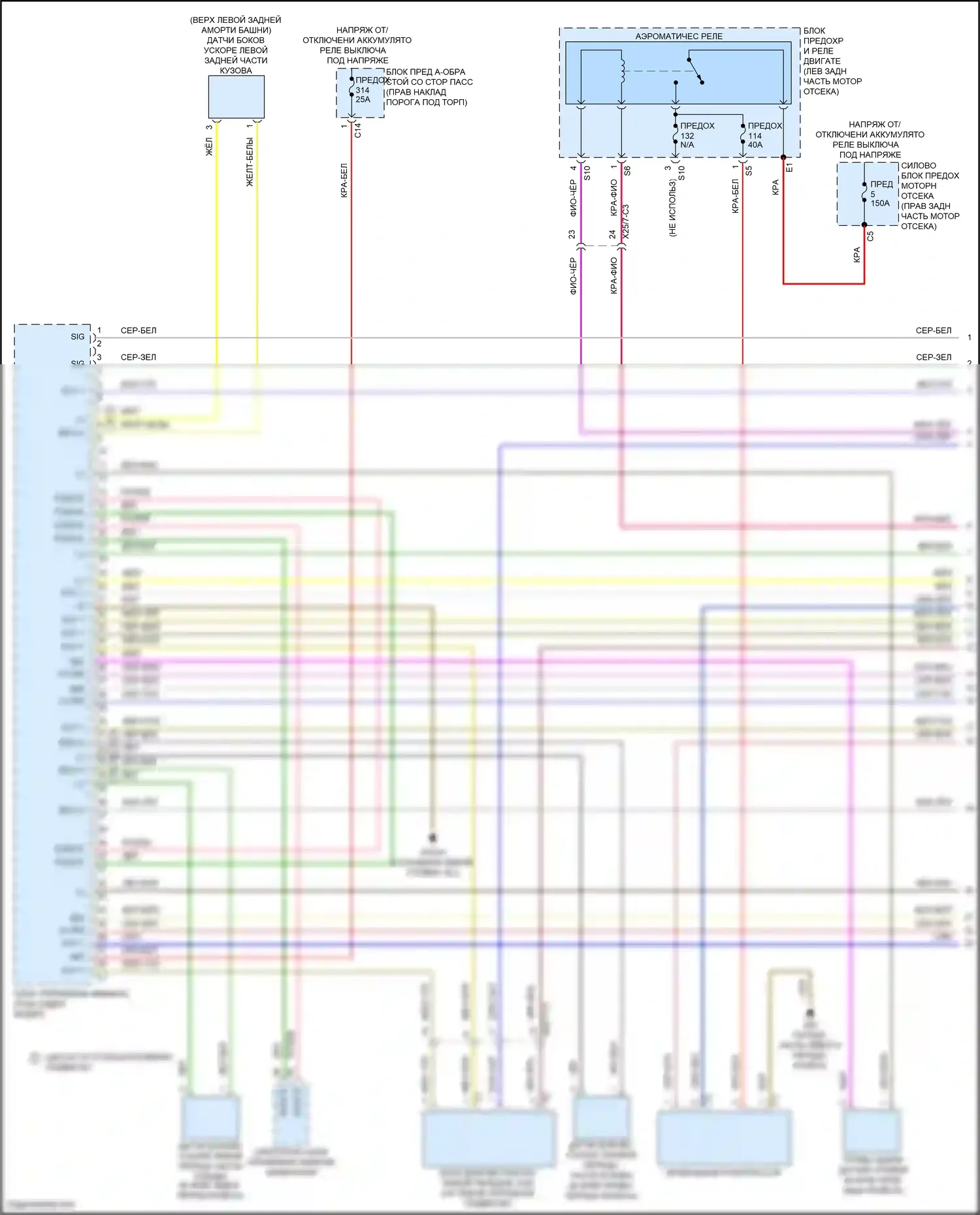 C-класс Mercedes-Benz W205/S205/C205/A205 рестайлинг (2018-2021): Электросхема пневматического управления (1 из 2) 