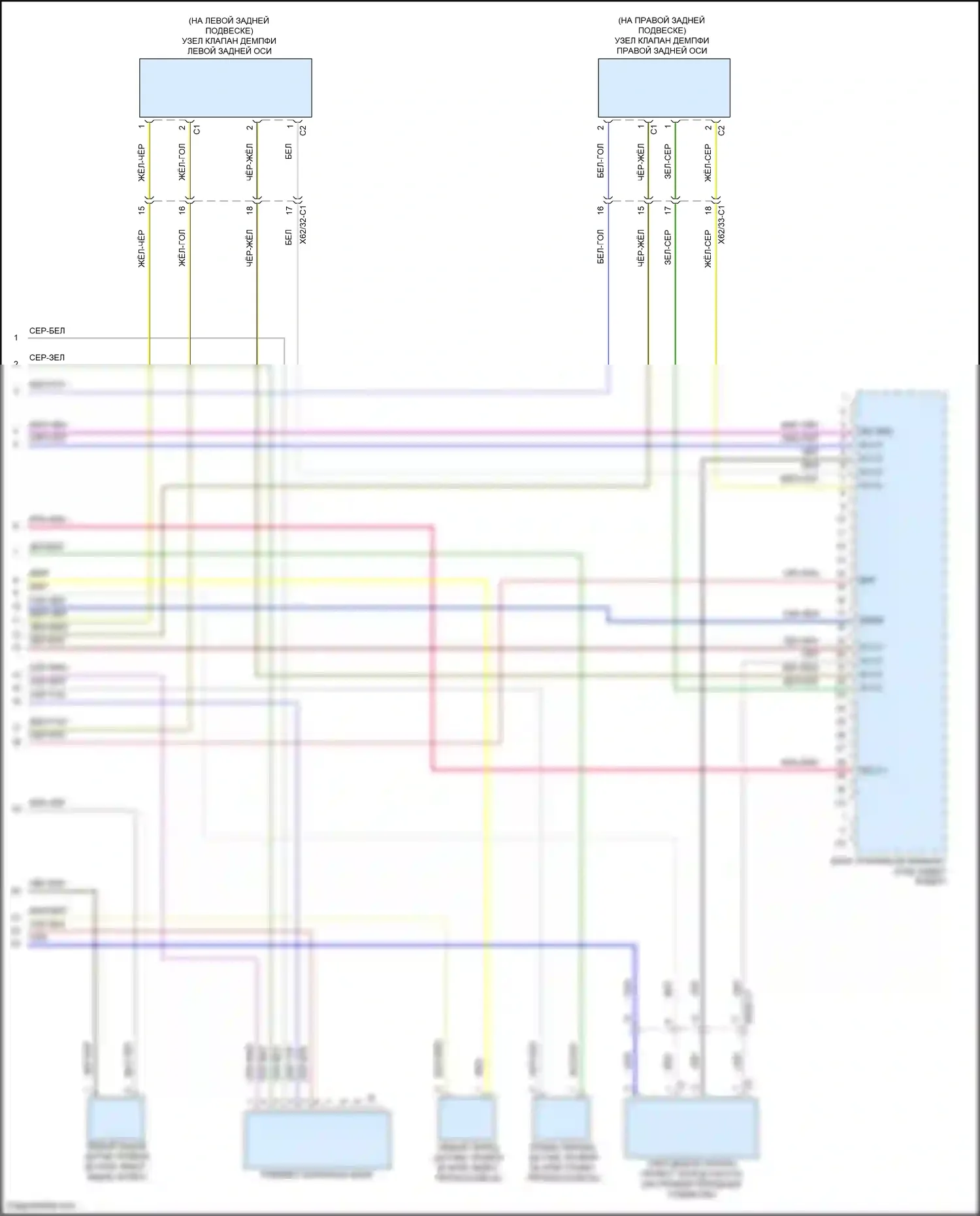 C-класс Mercedes-Benz W205/S205/C205/A205 рестайлинг (2018-2021): Электросхема пневматического управления (2 из 2) 