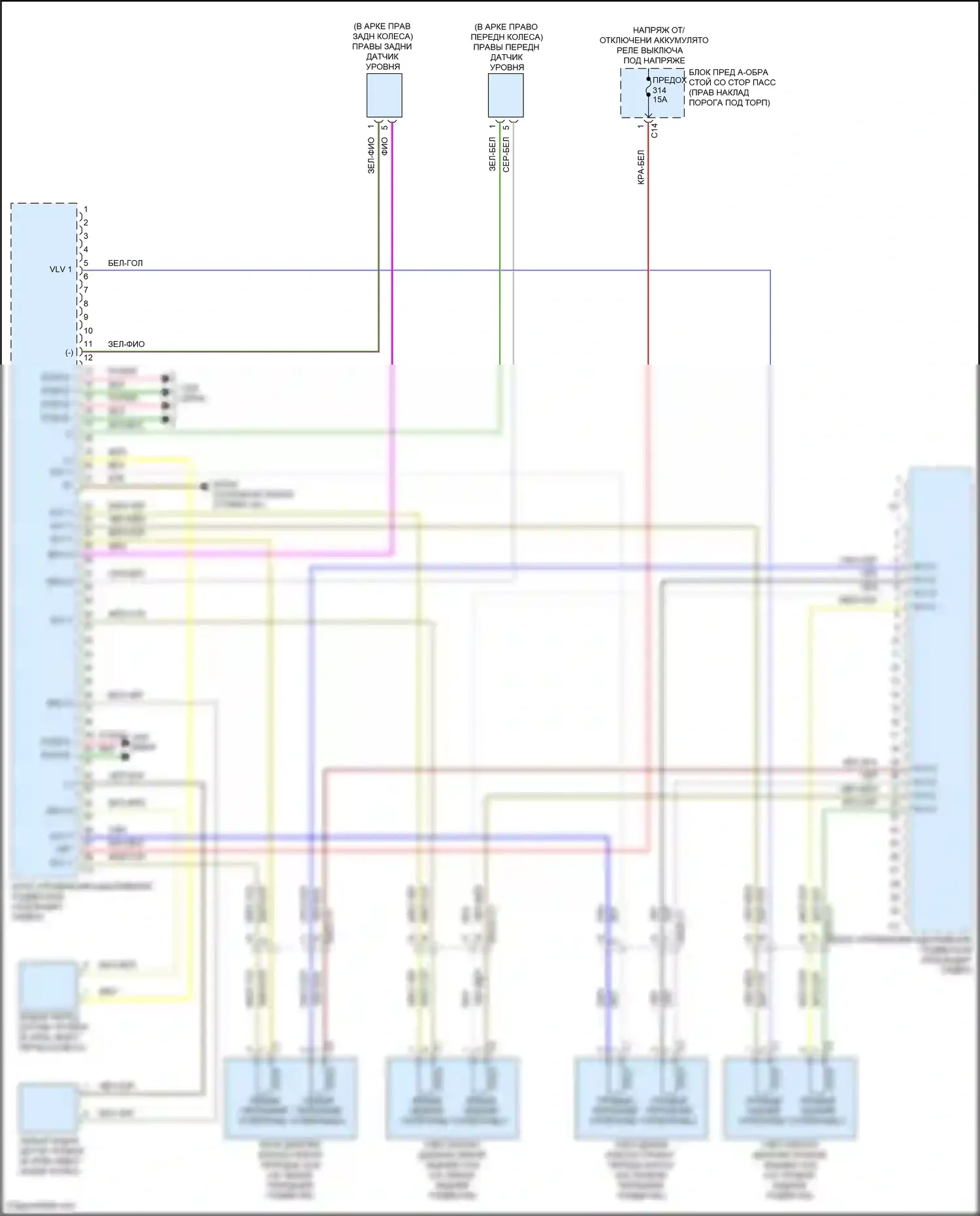 C-класс Mercedes-Benz W205/S205/C205/A205 рестайлинг (2018-2021): Электросхема управления активным корпусом 
