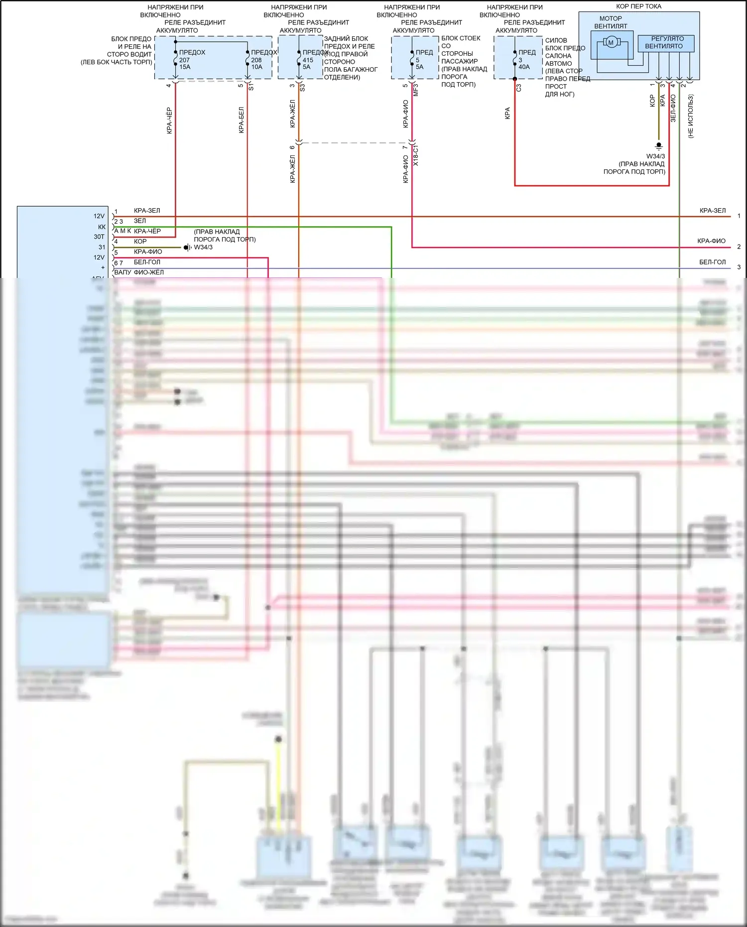 C-класс Mercedes-Benz W205/S205/C205/A205 рестайлинг (2018-2021): Электросхема климат контроля (1 из 3) 