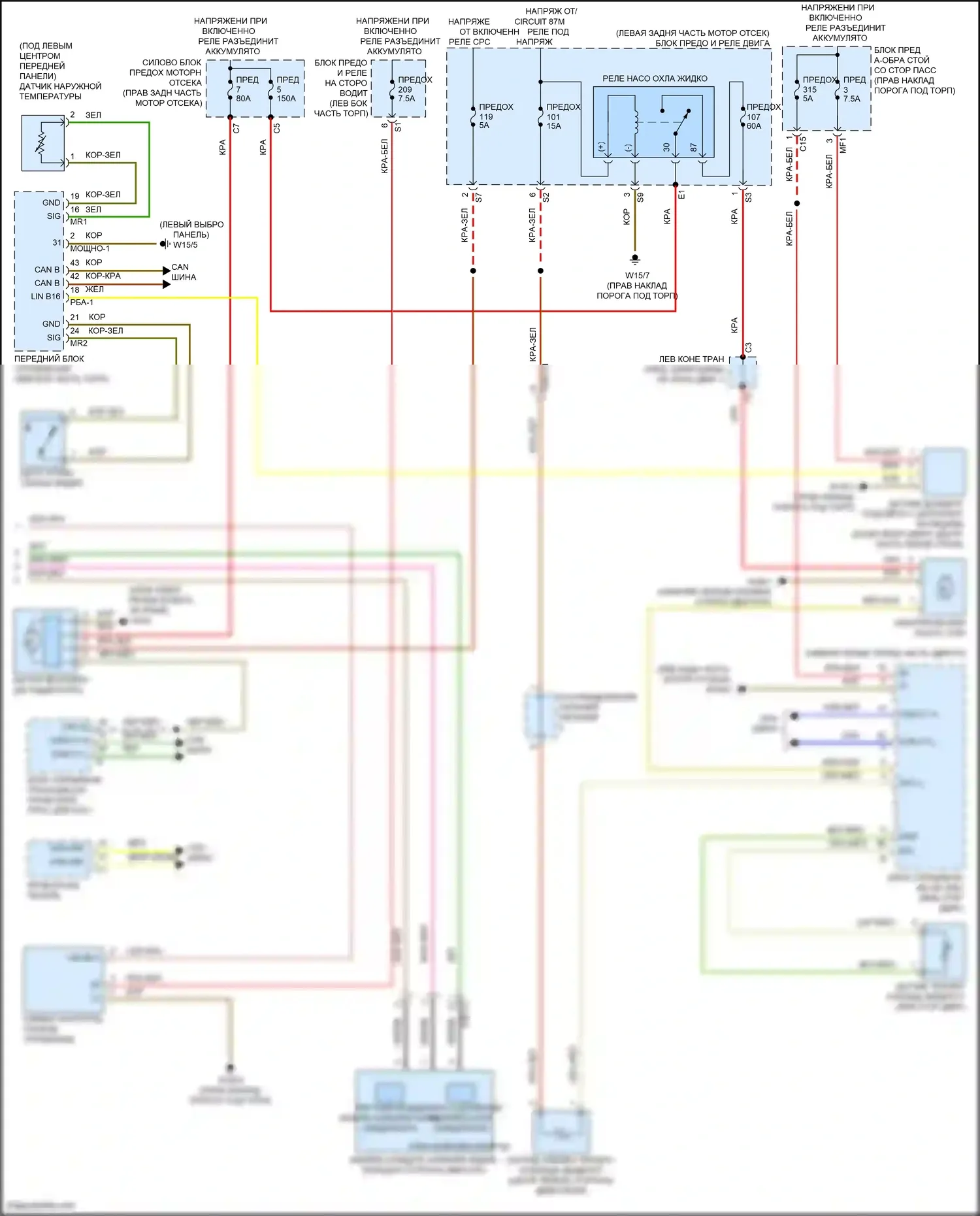 C-класс Mercedes-Benz W205/S205/C205/A205 рестайлинг (2018-2021): Электросхема климат контроля (3 из 3) 