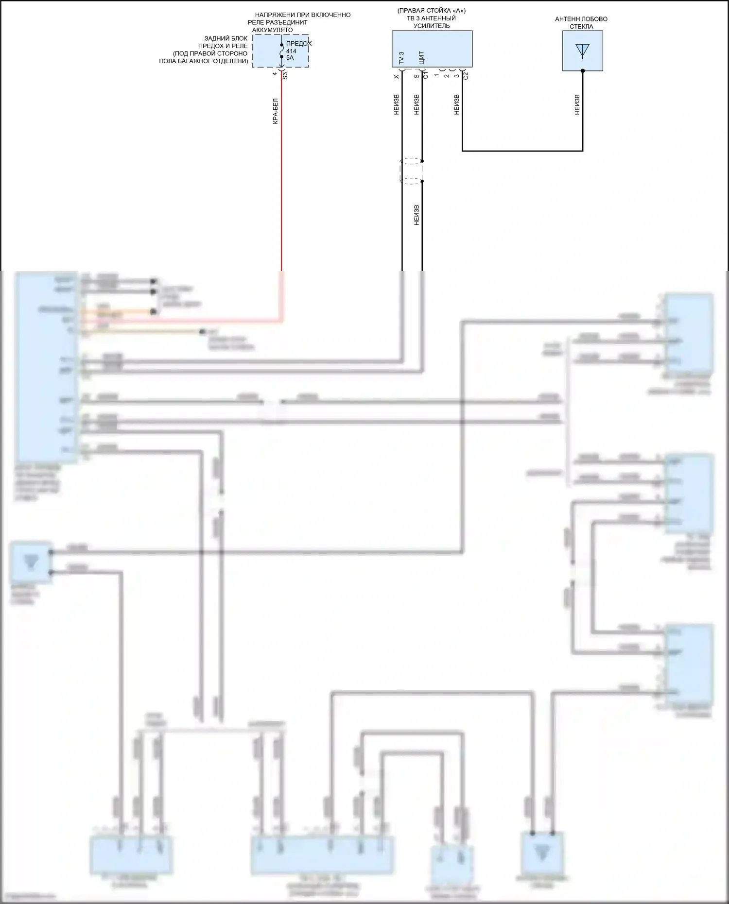C-класс Mercedes-Benz W205/S205/C205/A205 рестайлинг (2018-2021): Электросхема тв-тюнера 