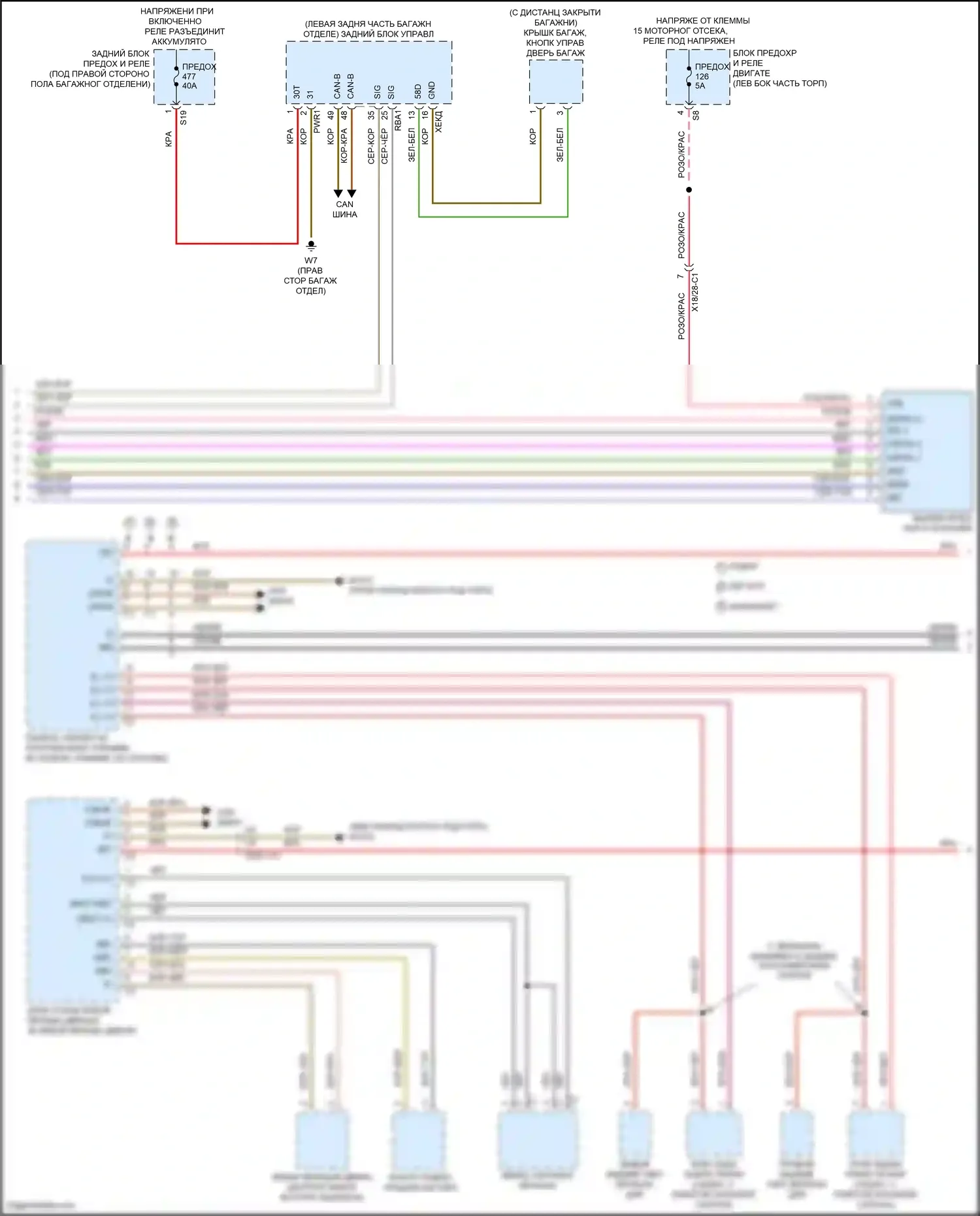 C-класс Mercedes-Benz W205/S205/C205/A205 рестайлинг (2018-2021): Электросхема подсветки приборной панели (2 из 3) 