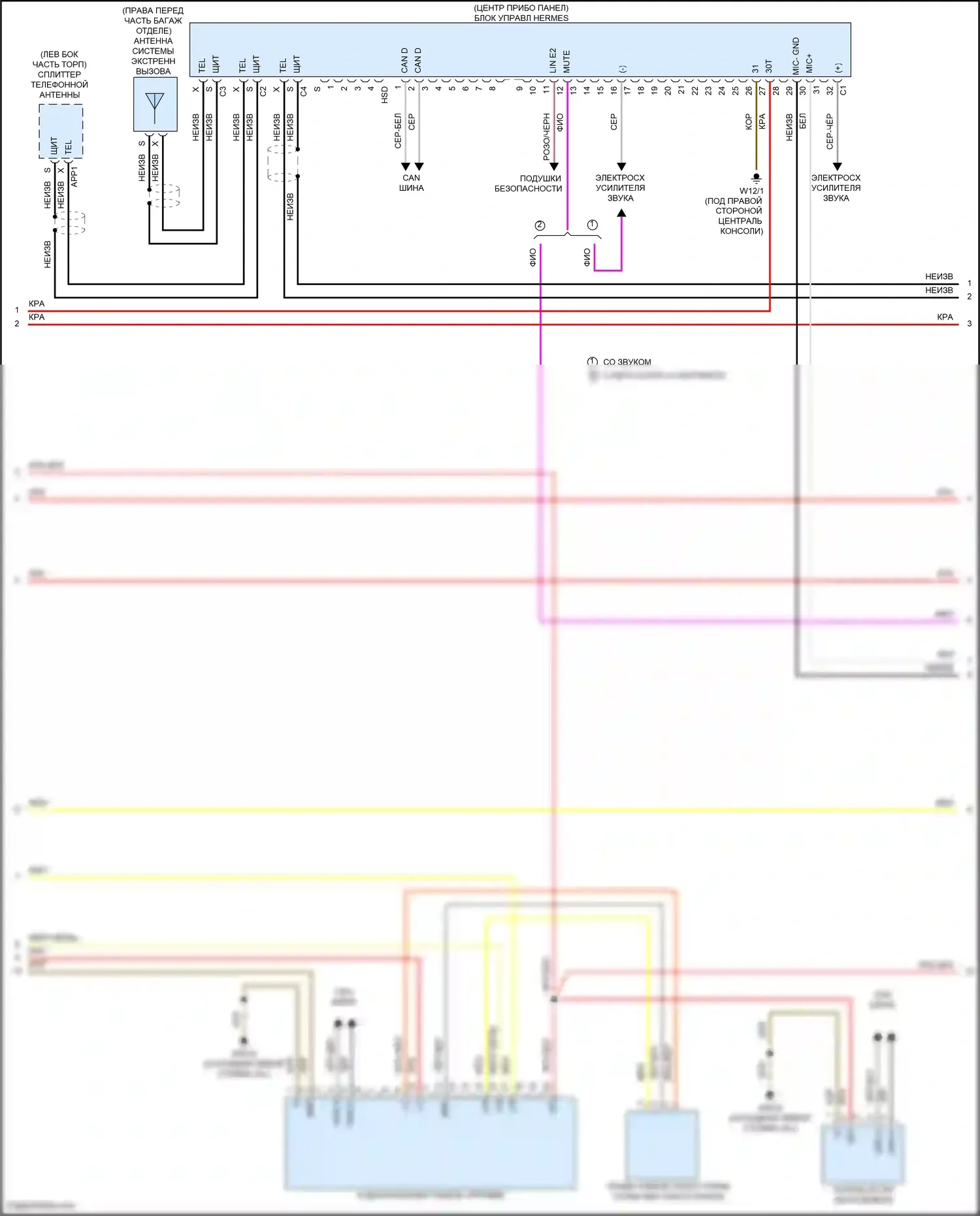 C-класс Mercedes-Benz W205/S205/C205/A205 рестайлинг (2018-2021): Электросхема магнитолы comand (2 из 6) 