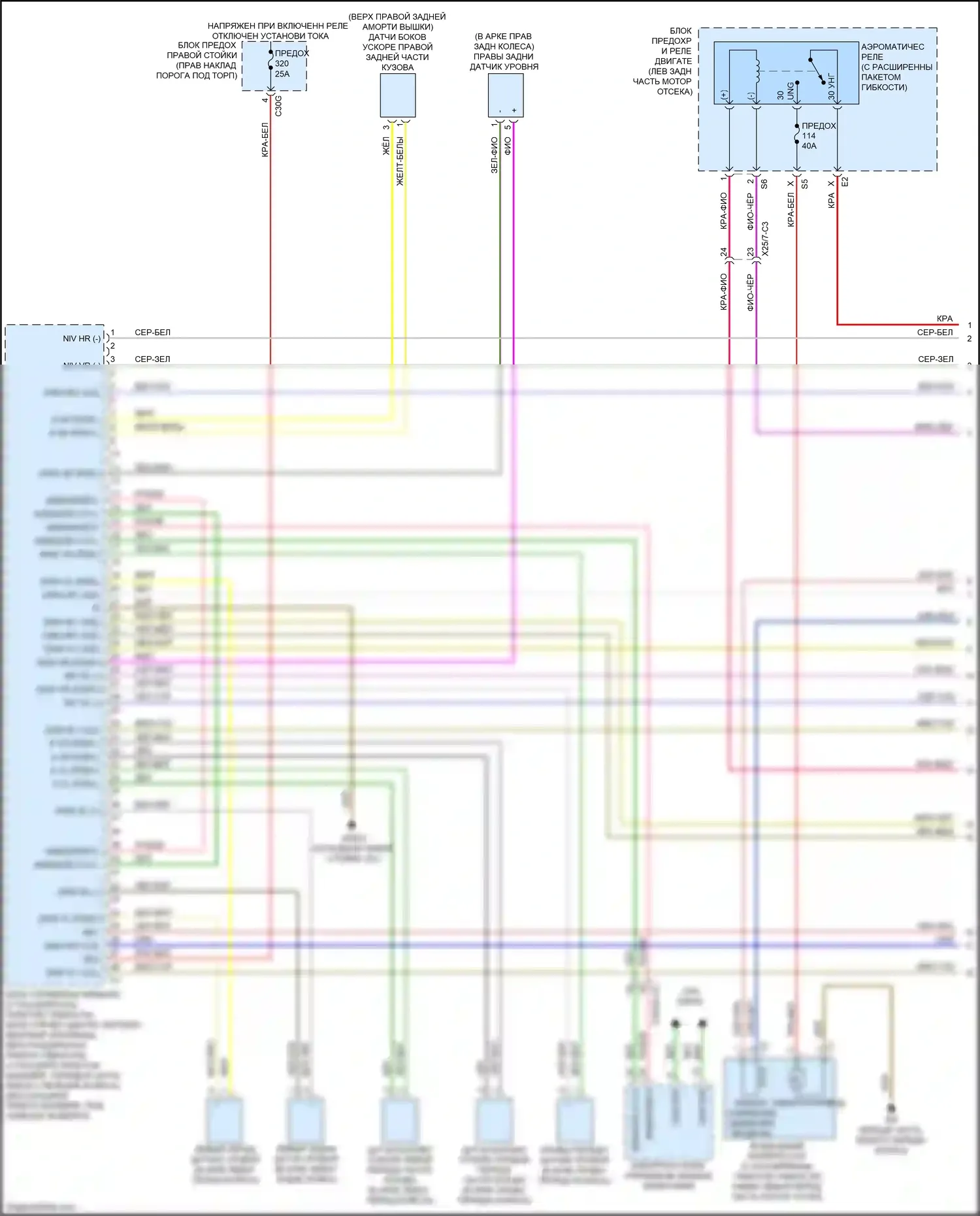C-класс Mercedes-Benz W205/S205/C205/A205 (2014-2018): Электросхема электронной подвески (1 из 2) 