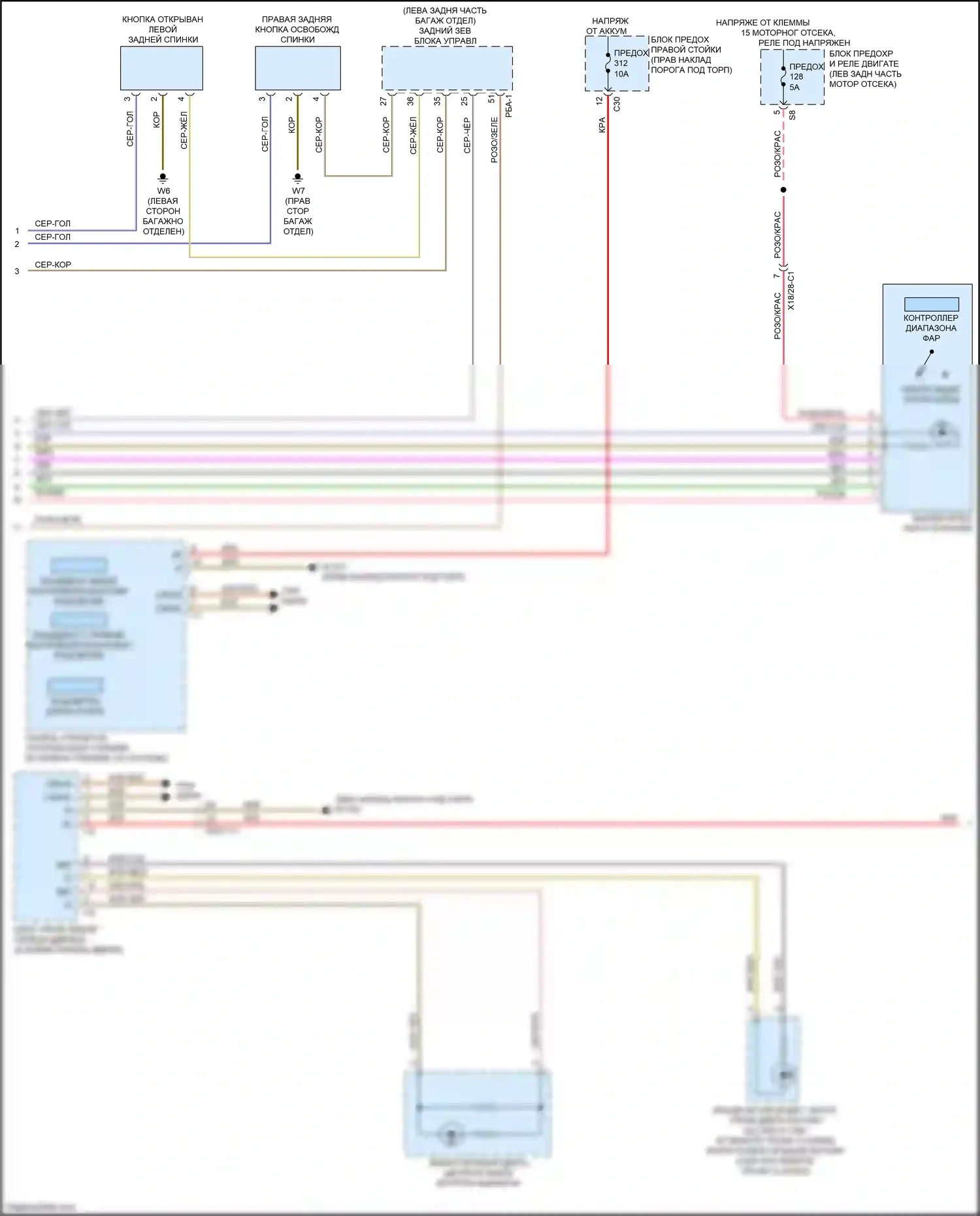 C-класс Mercedes-Benz W205/S205/C205/A205 (2014-2018): Электросхема подсветки приборной панели (2 из 3) 