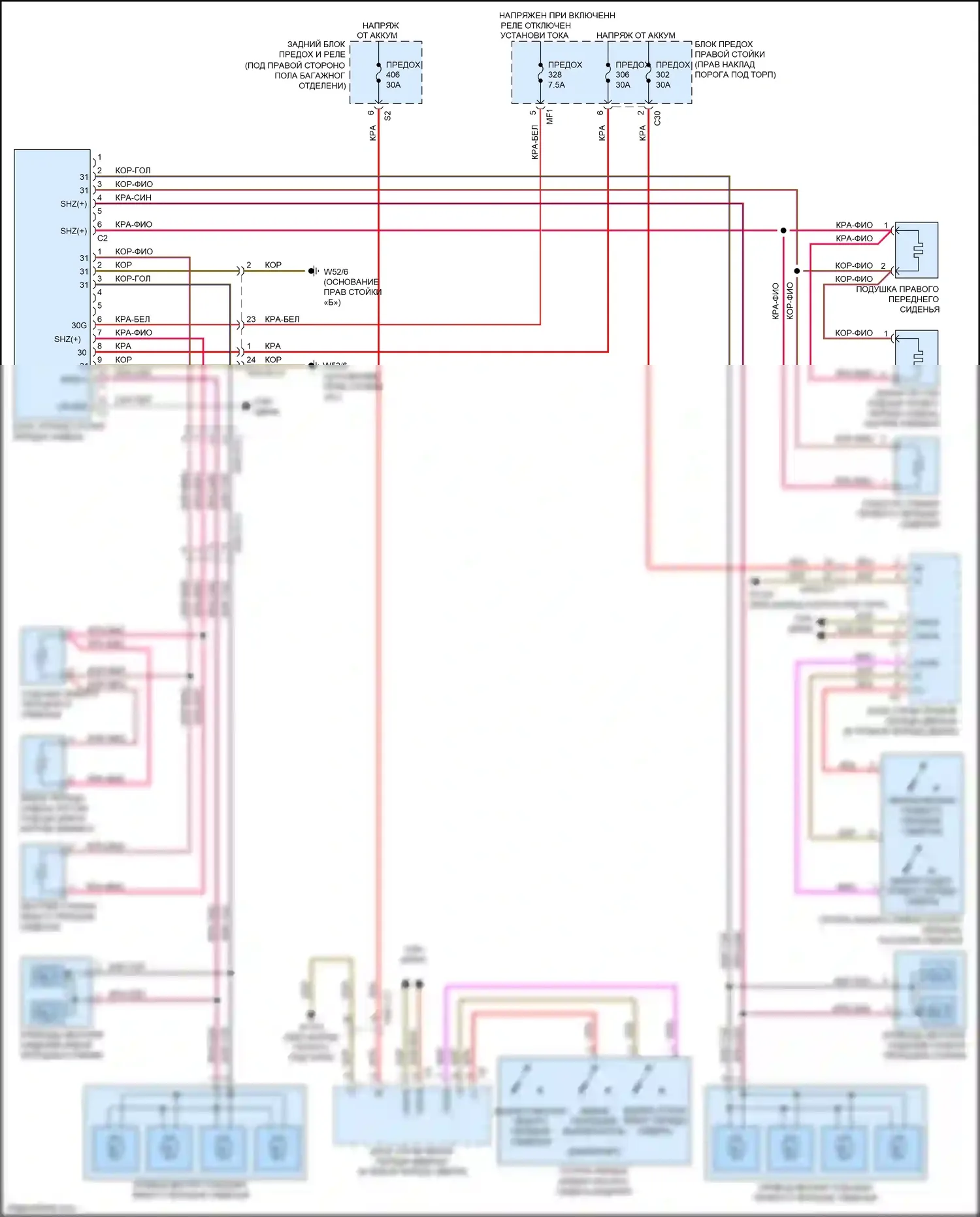 C-класс Mercedes-Benz W205/S205/C205/A205 (2014-2018): Электросхема передней вентиляции и подогрева сидений, без памяти 