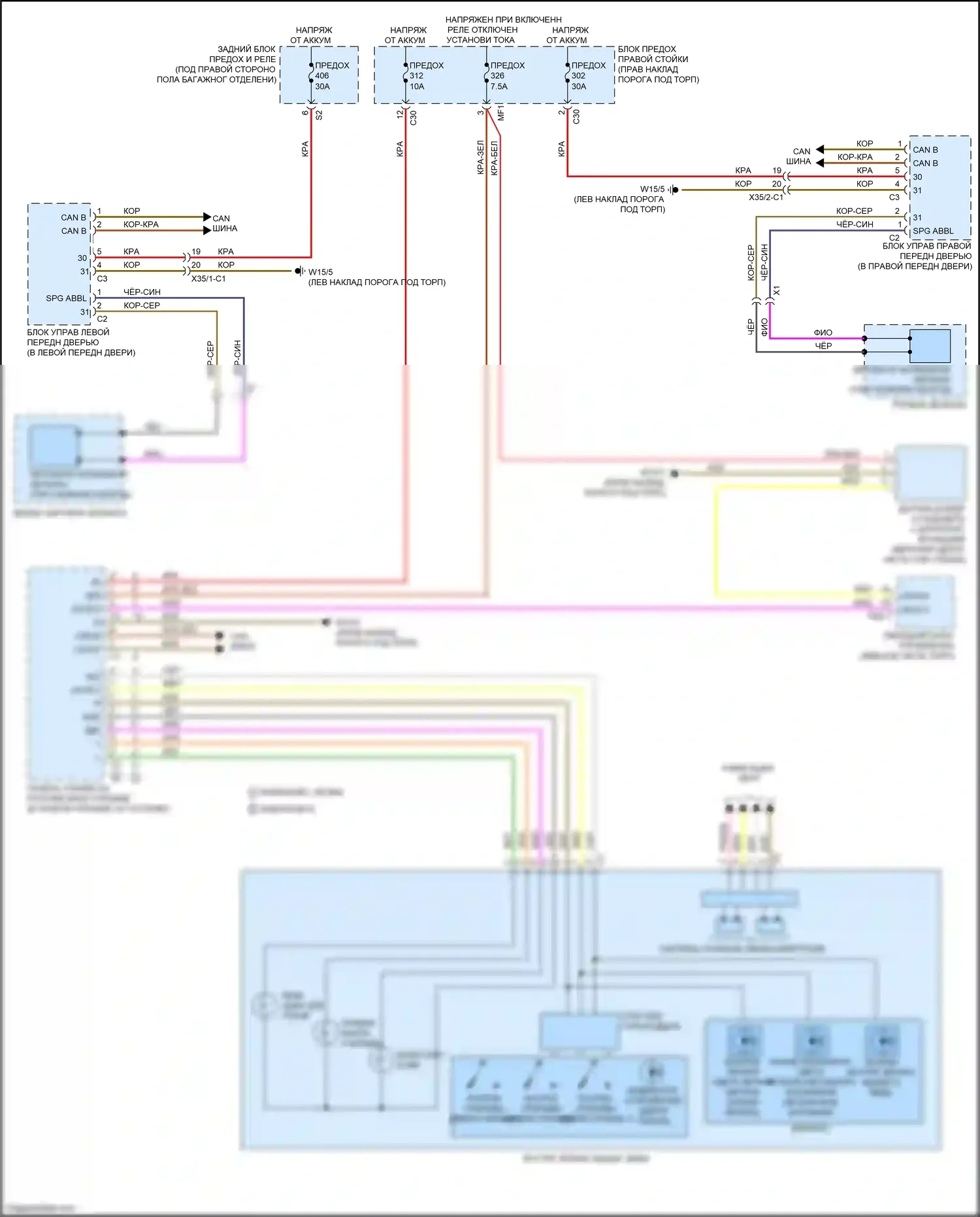 C-класс Mercedes-Benz W205/S205/C205/A205 (2014-2018): Электросхема автоматического дневного/ночного зеркала 