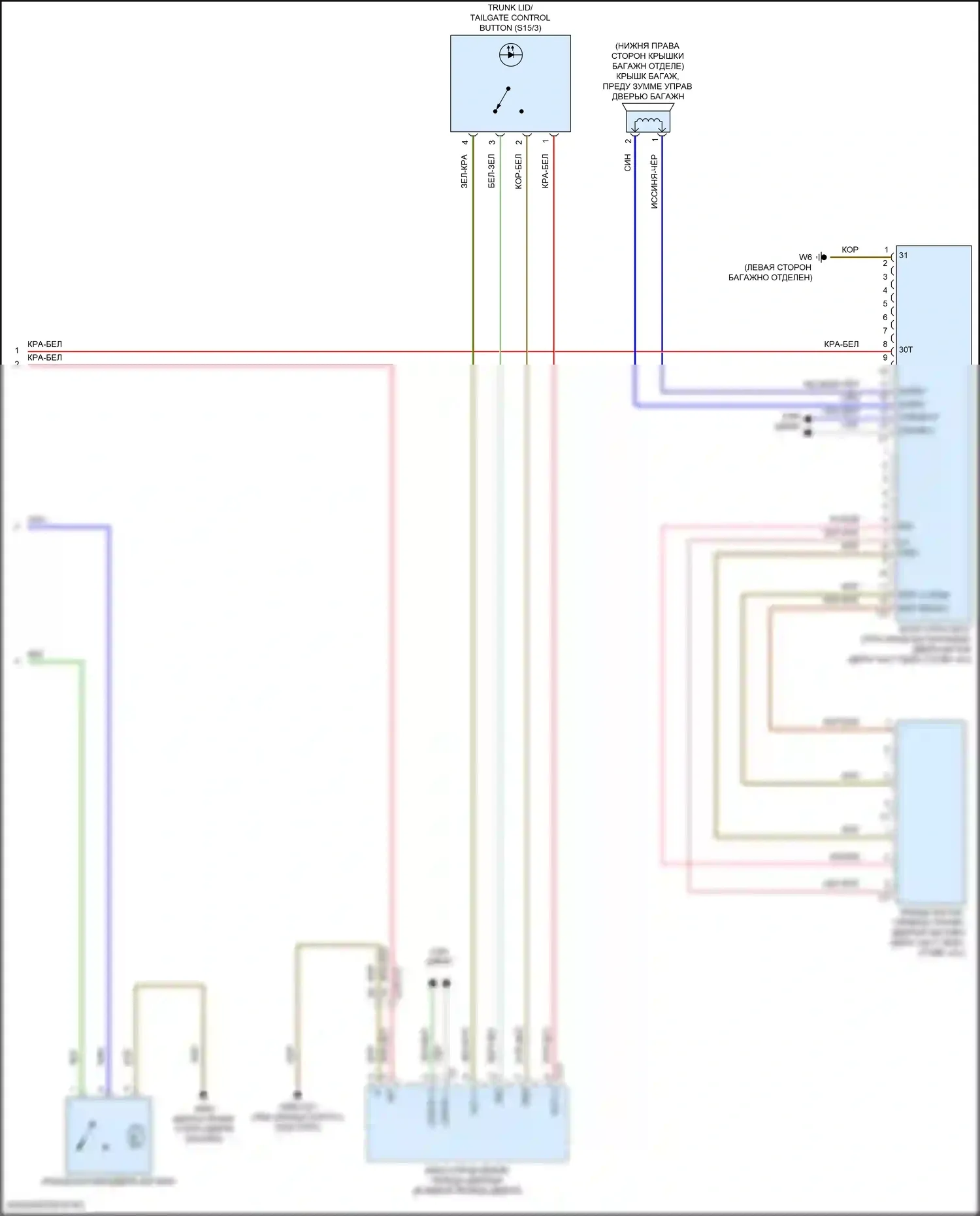 C-класс Mercedes-Benz W206/S206 (2021-2024): Электропривод багажника электросхема (2 из 2) 
