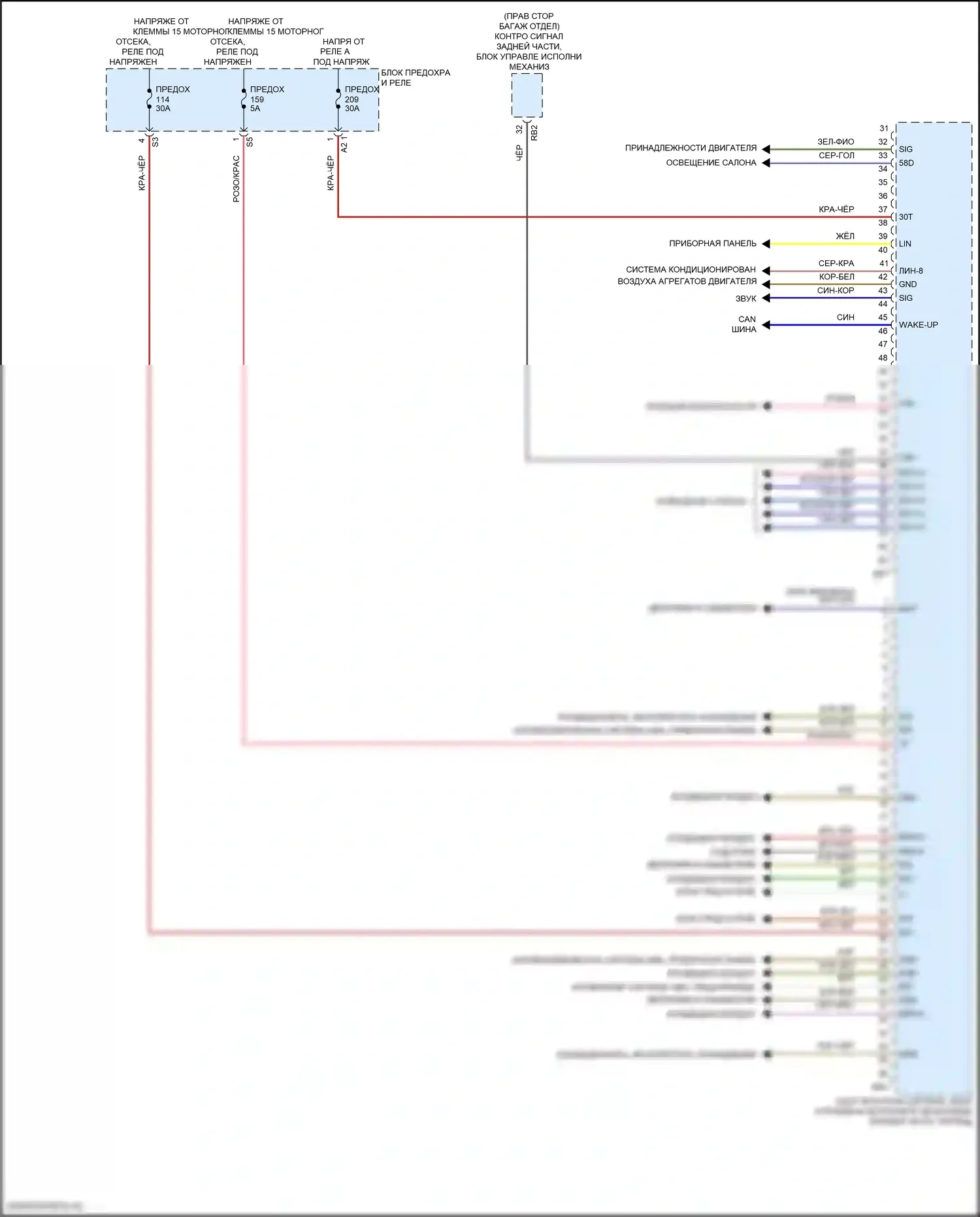 C-класс Mercedes-Benz W206/S206 (2021-2024): Электросхема переднего блока управления sam (3 из 3) 