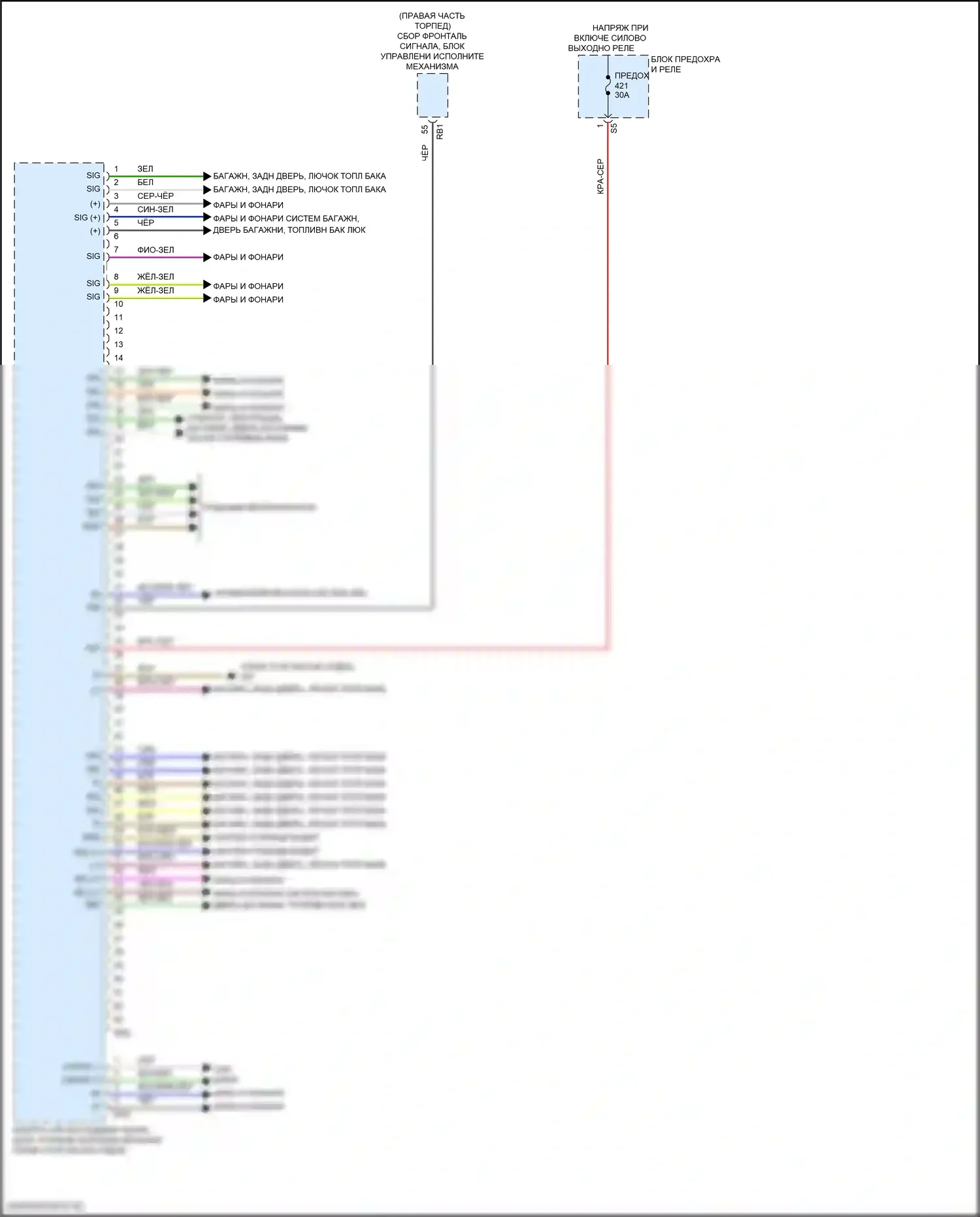 C-класс Mercedes-Benz W206/S206 (2021-2024): Электросхема заднего блока управления sam (2 из 2) 