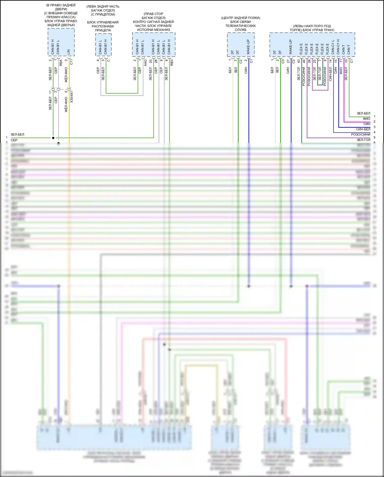 C-класс Mercedes-Benz W206/S206 (2021-2024): Электросхема шины высокого/низкого уровня (2 из 5) 