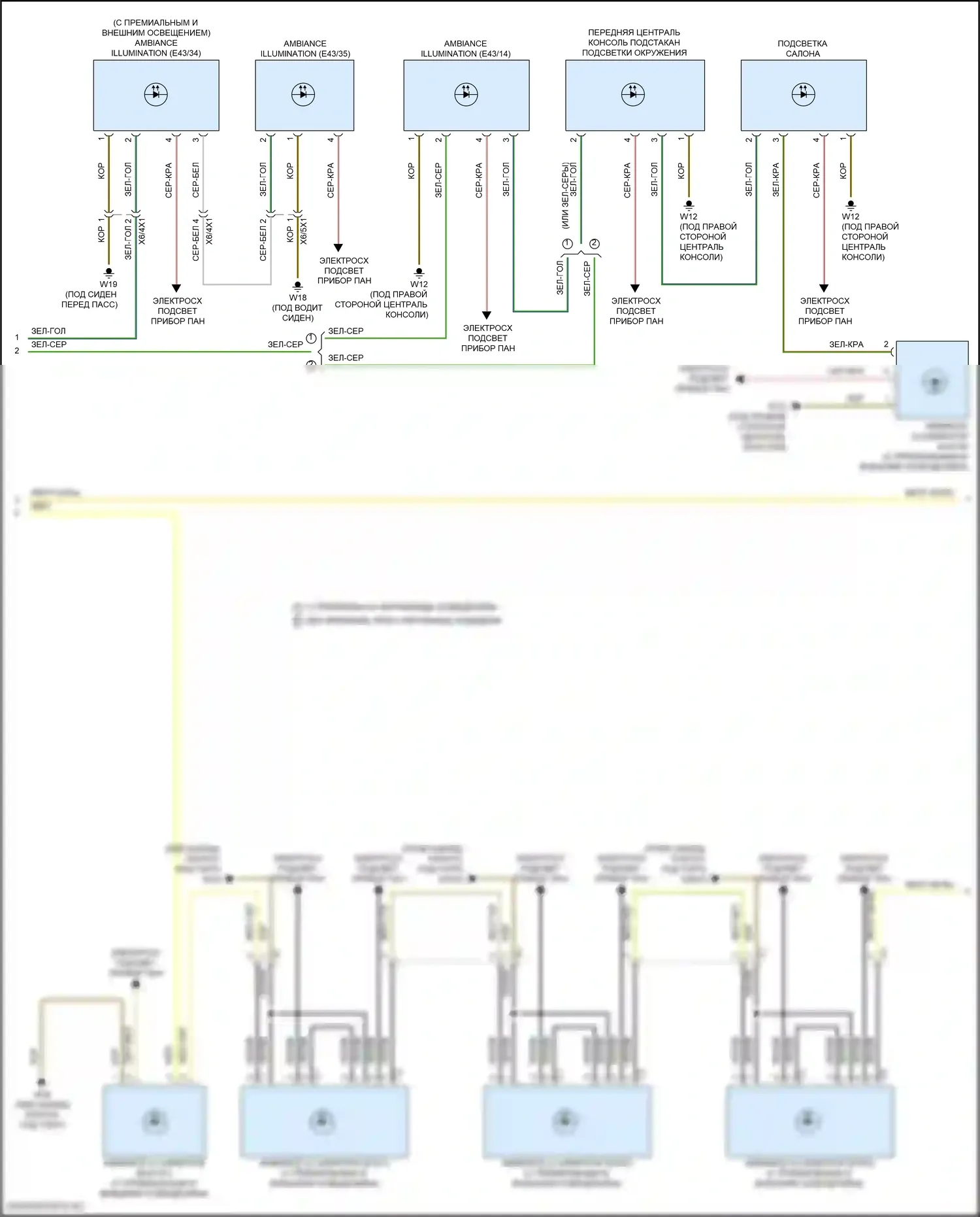 C-класс Mercedes-Benz W206/S206 (2021-2024): Электросхема освещения салона (3 из 7) 