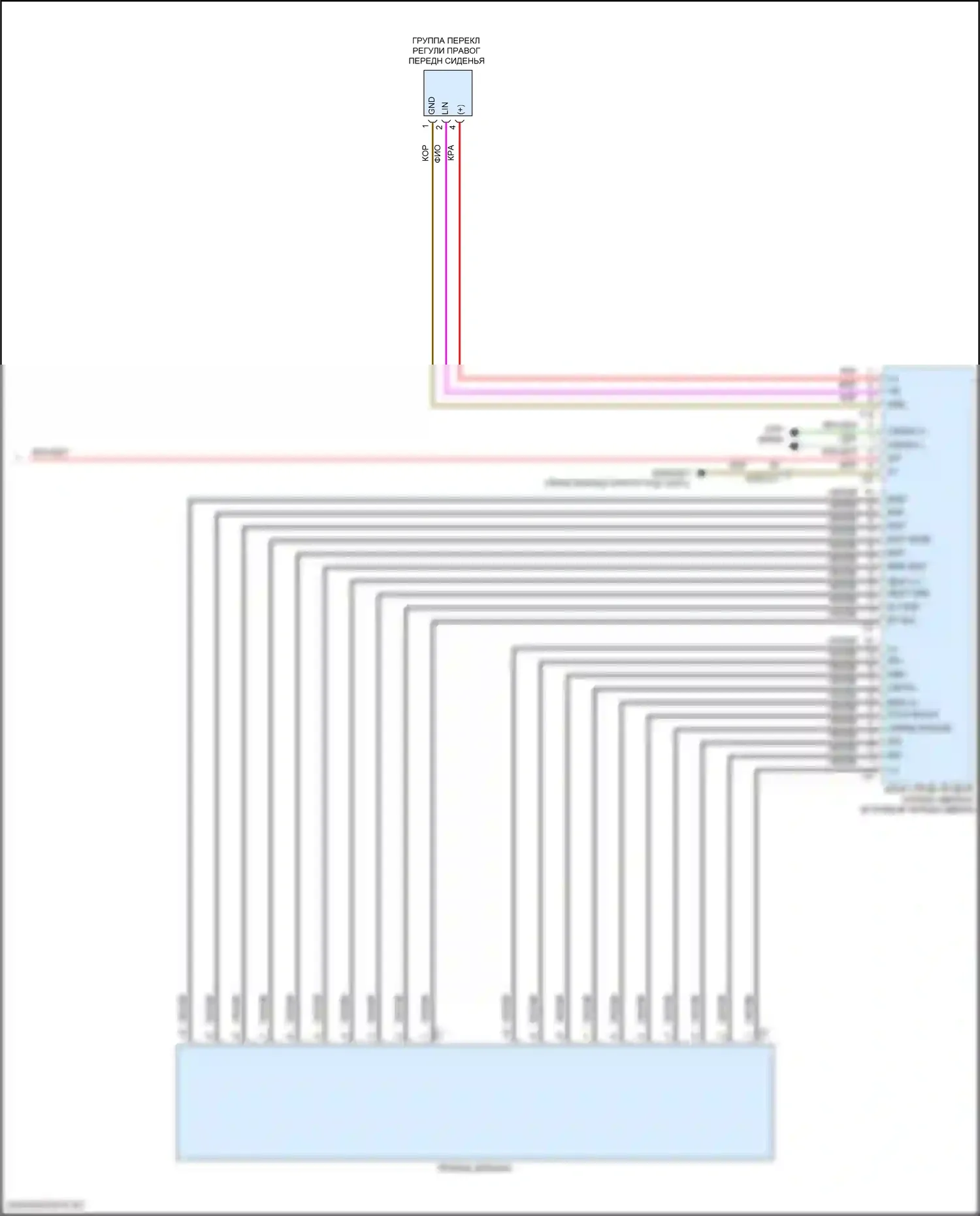 C-класс Mercedes-Benz W206/S206 (2021-2024): Электросхема памяти зеркал (2 из 2) 
