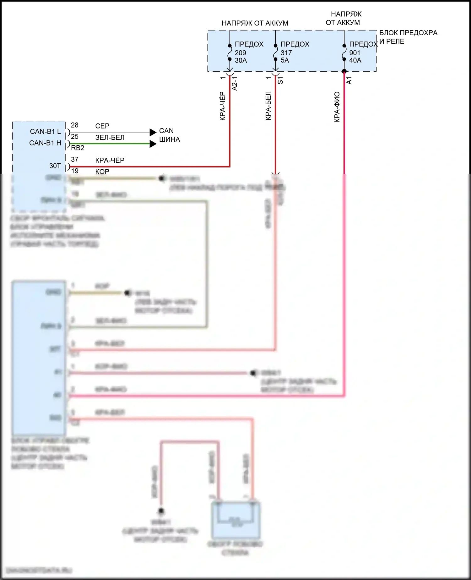 C-класс Mercedes-Benz W206/S206 (2021-2024): Электросхема обогреваемого лобового стекла 