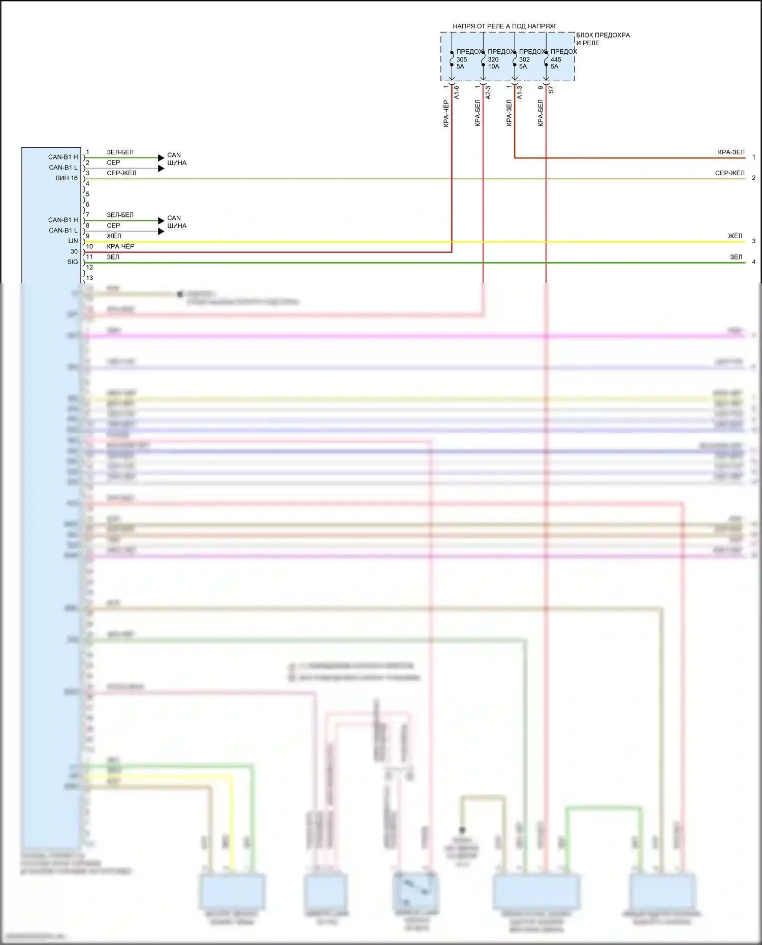 C-класс Mercedes-Benz W206/S206 (2021-2024): Электросхема подвесного пульта (1 из 2) 