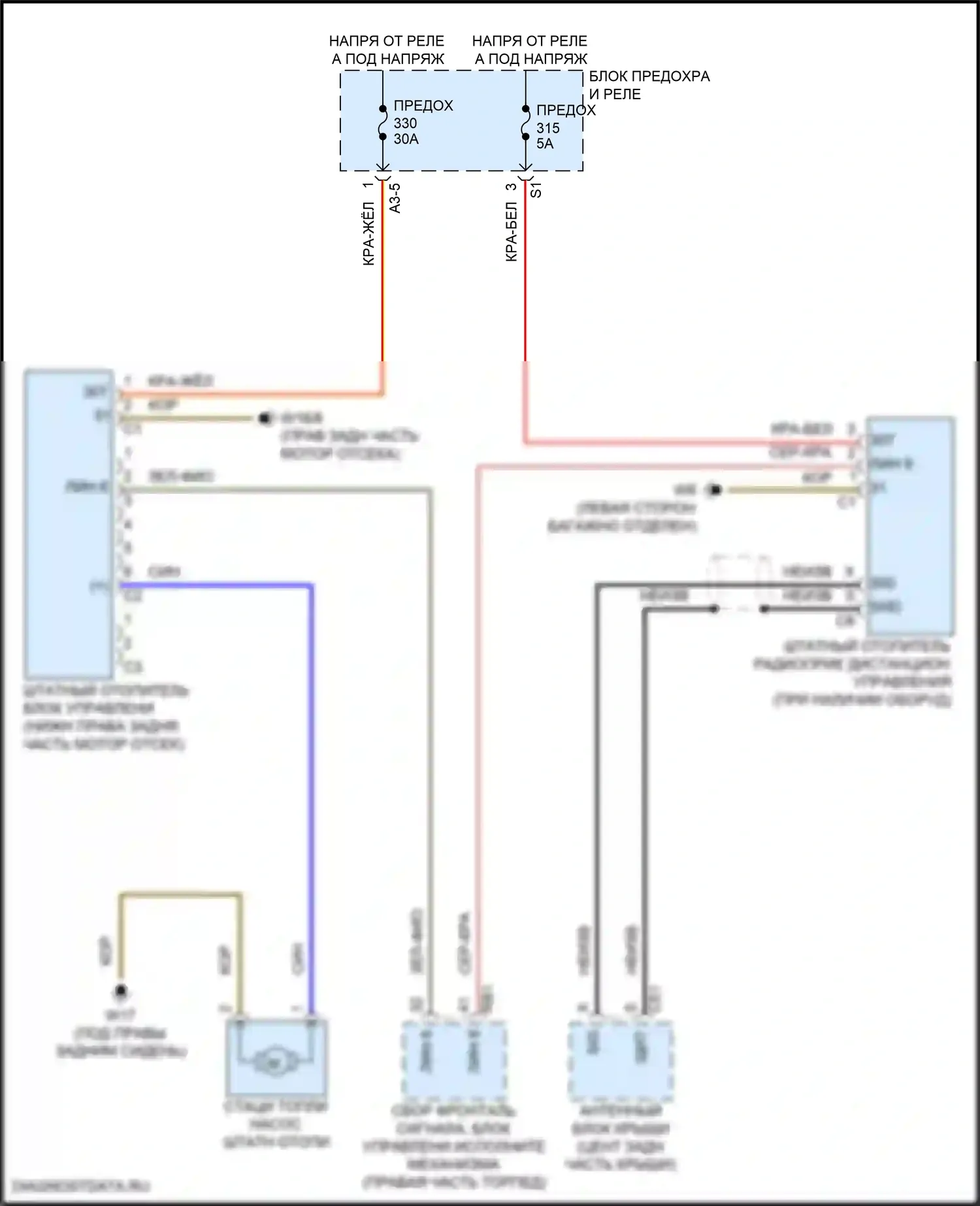C-класс Mercedes-Benz W206/S206 (2021-2024): Электросхема штатного отопителя 