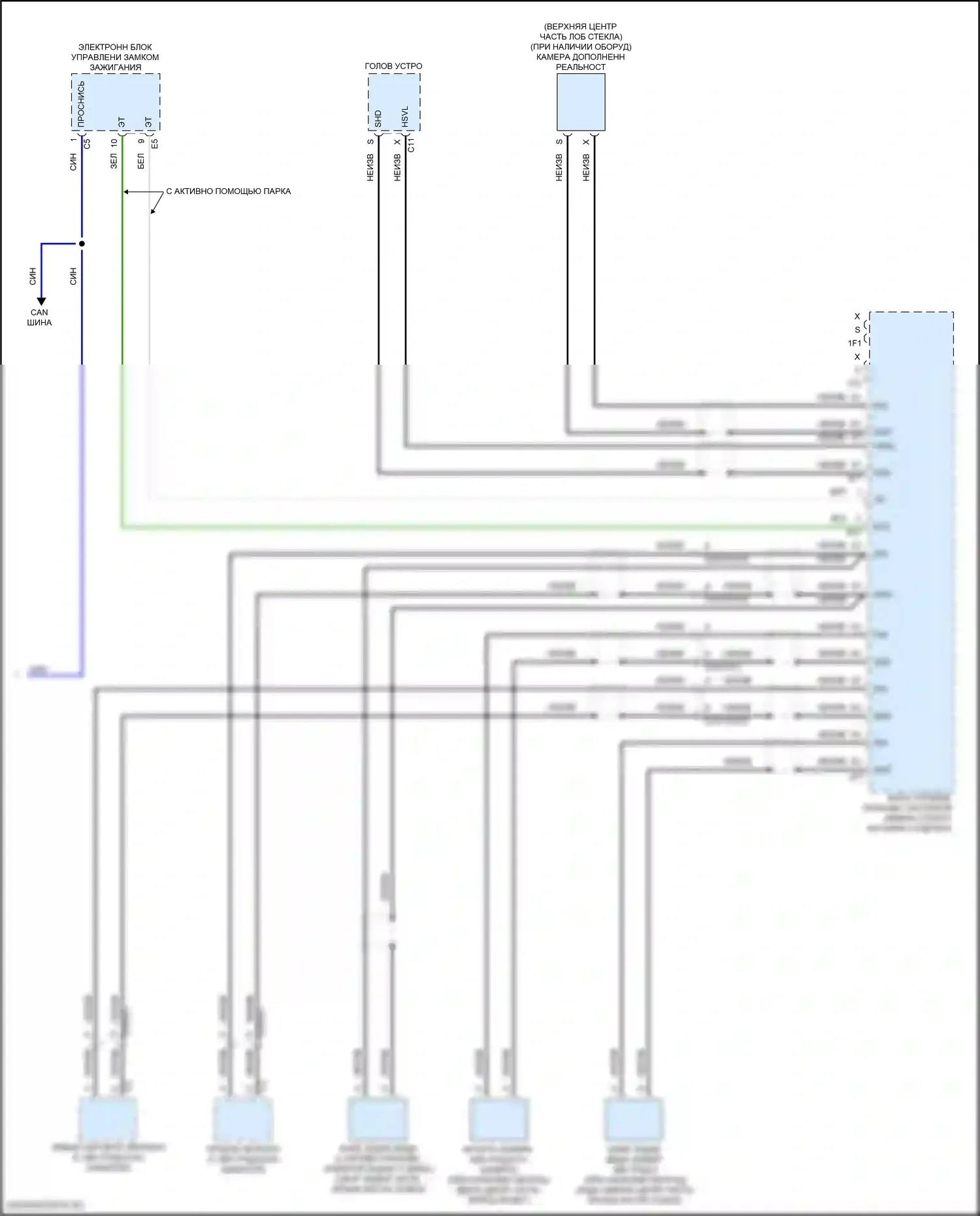 C-класс Mercedes-Benz W206/S206 (2021-2024): Электросхема парктроника (3 из 3) 