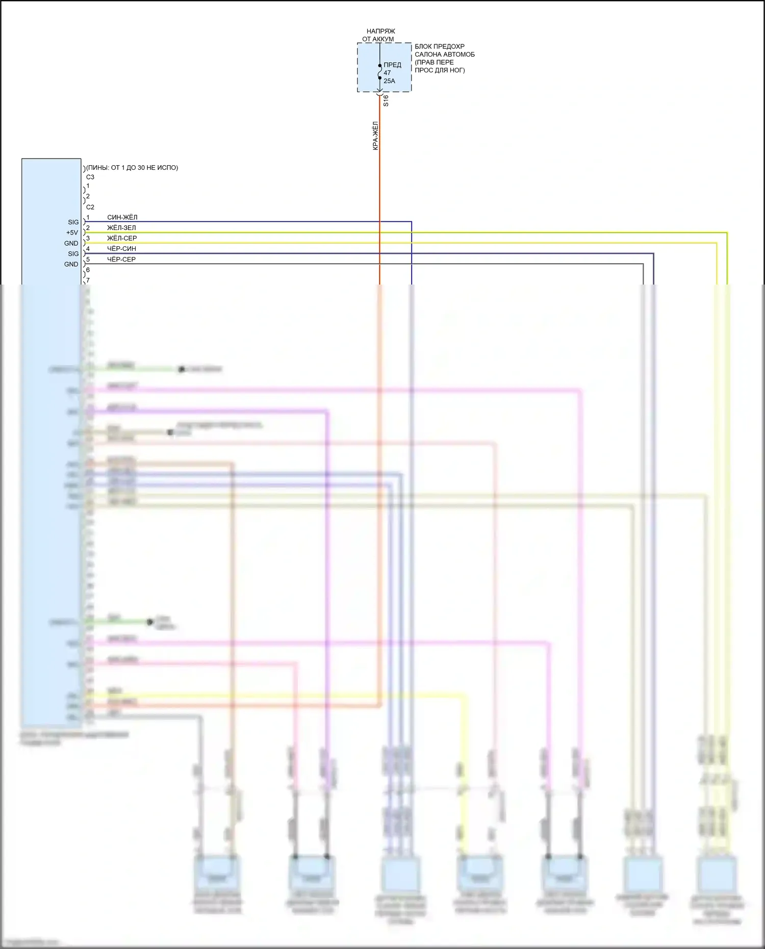 CLA-класс Mercedes-Benz C117/X117 рестайлинг (2016-2019): Электросхема электронной подвески 